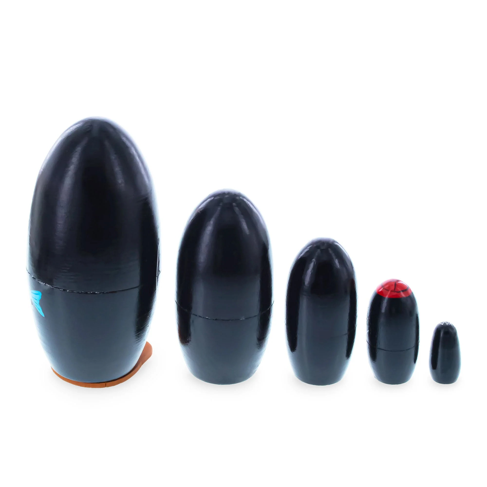 Set of 5 Penguins Wooden Nesting Dolls 5 Inches - Image 5