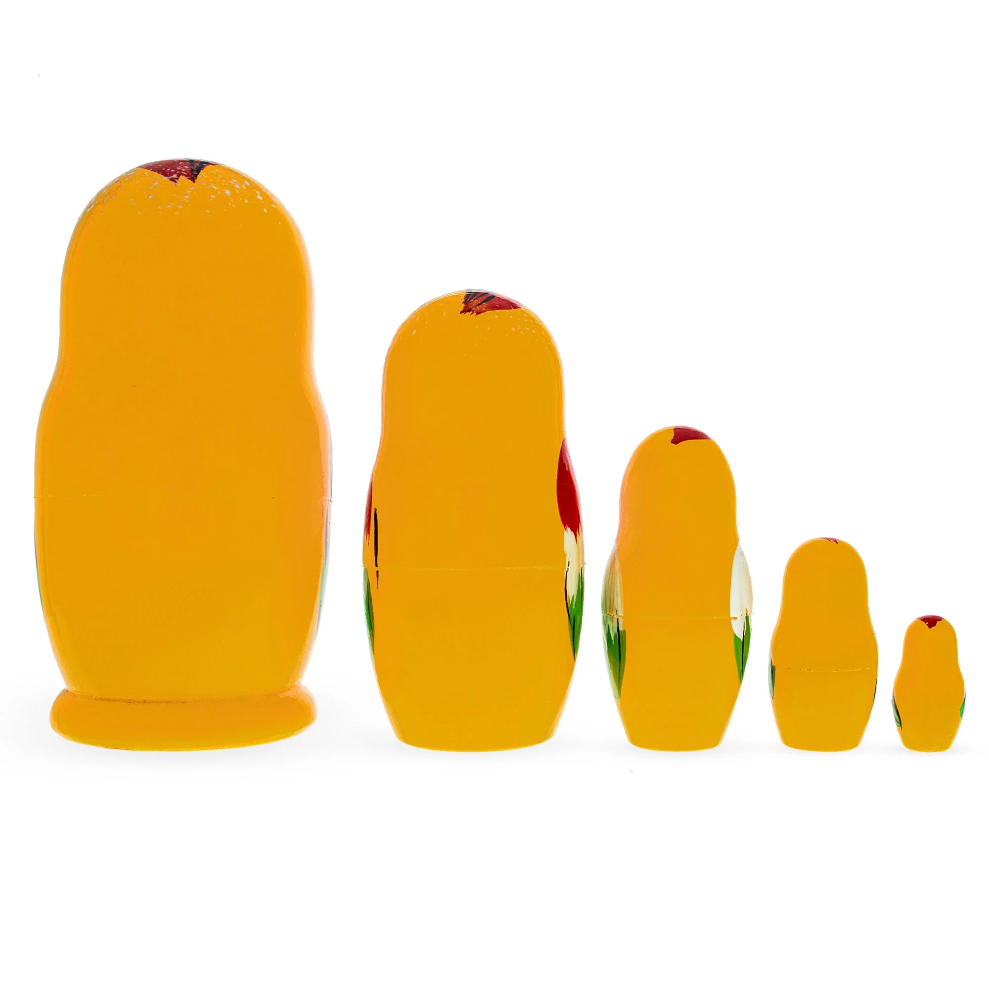 Set of 5 Rooster Family Wooden Nesting Dolls - Image 2