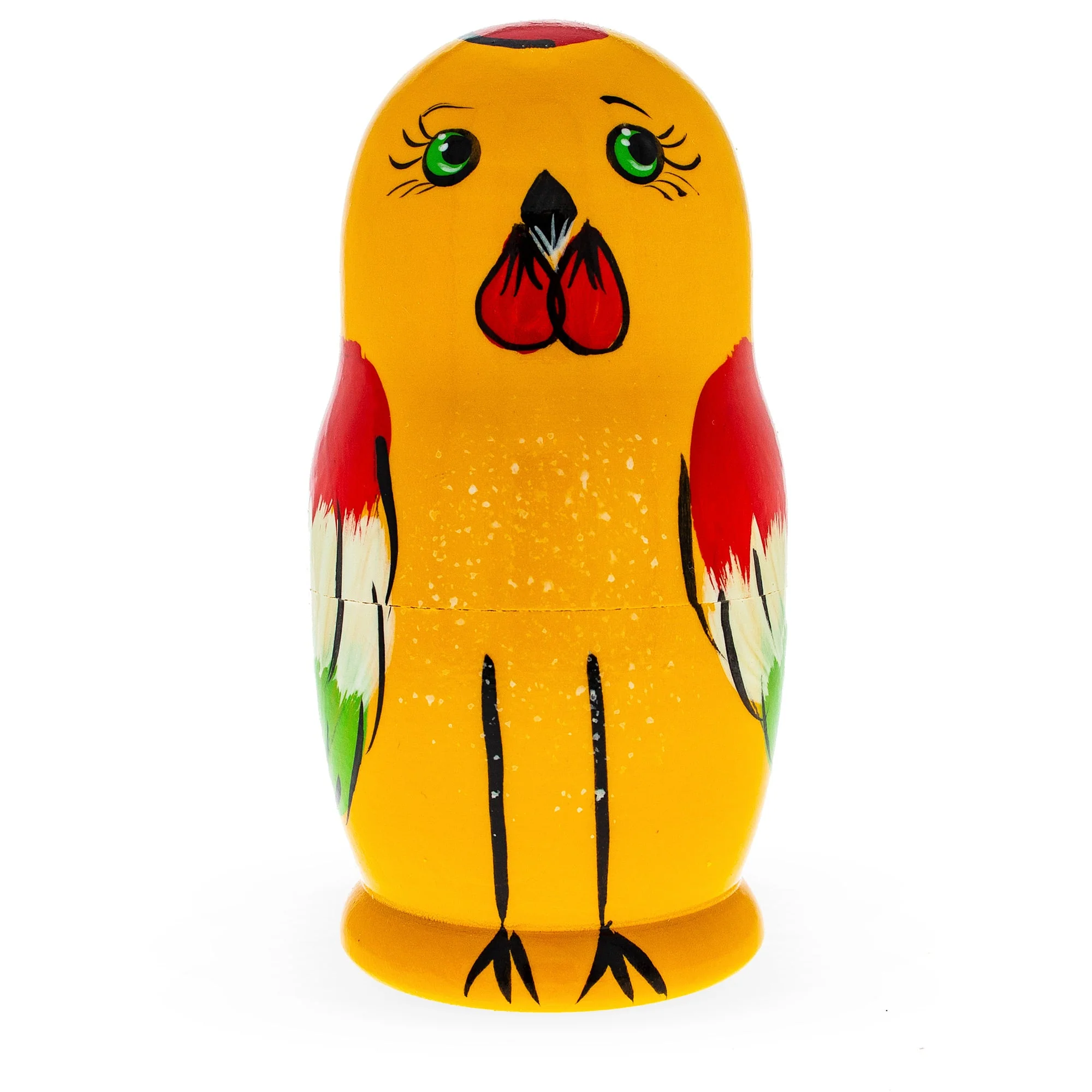 Set of 5 Rooster Family Wooden Nesting Dolls - Image 3