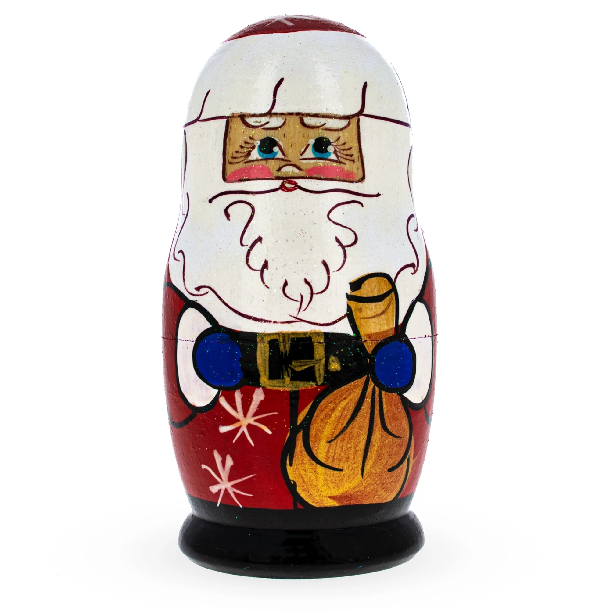 Set of 5 Santa, Snowman and Christmas Tree Wooden Nesting Dolls - Image 4