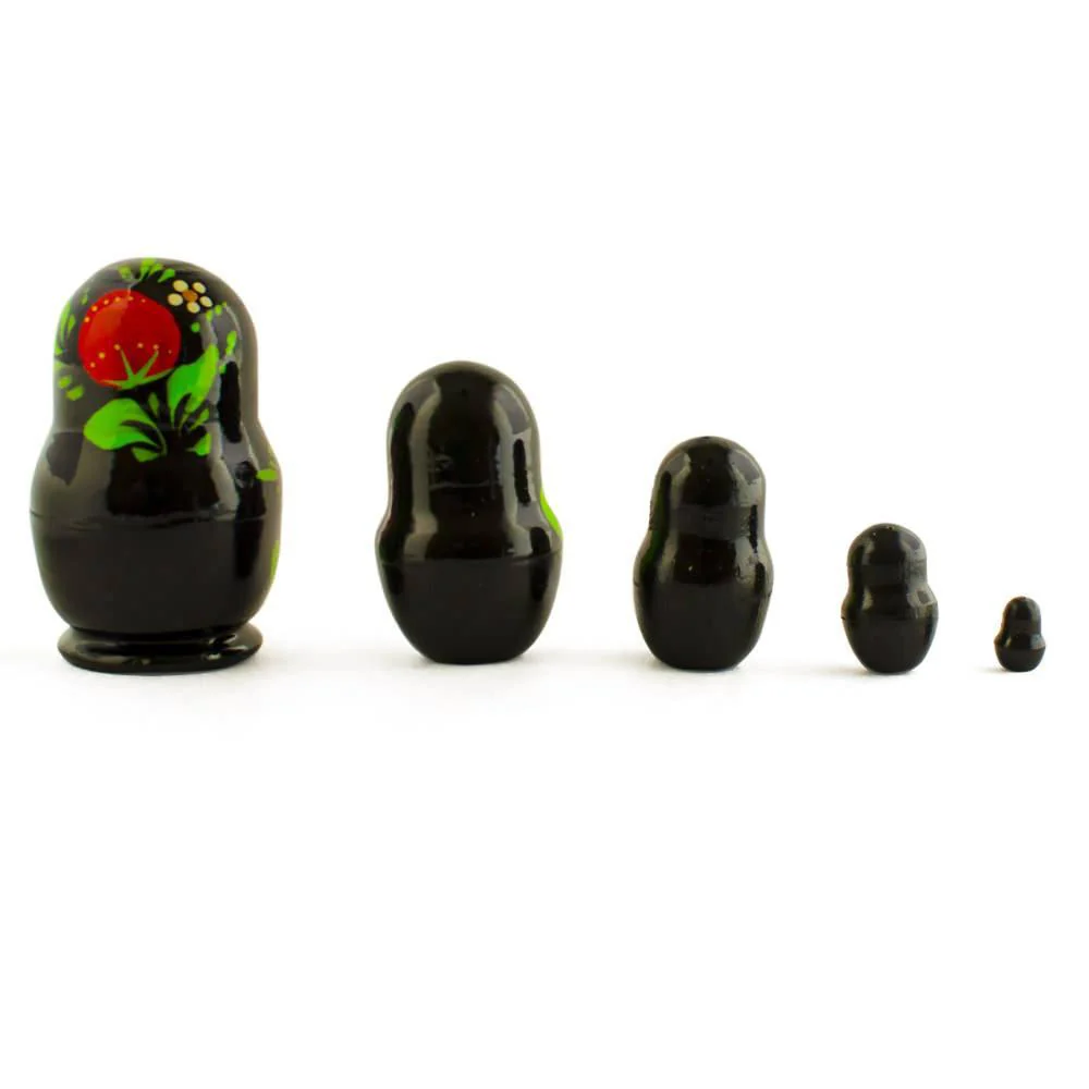 Set of 5 Strawberries Nesting Dolls 3.5 Inches - Image 2