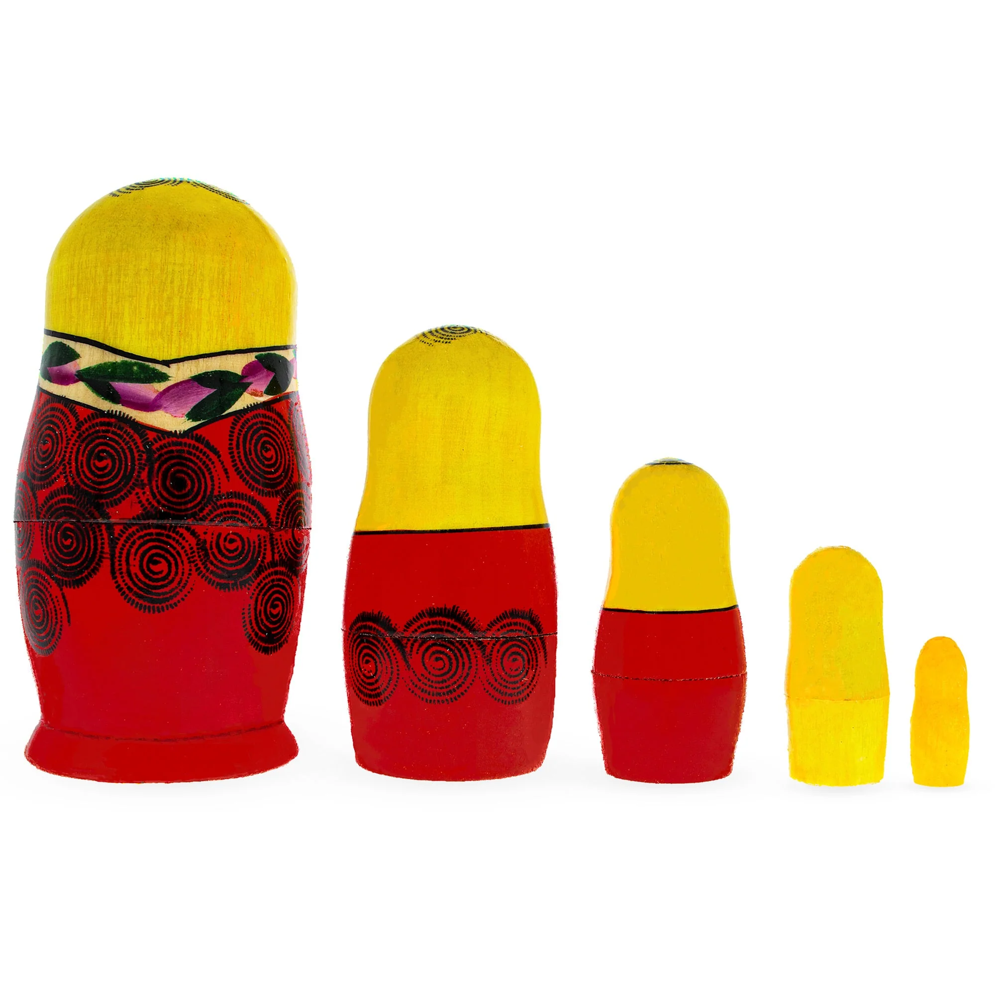 Set of 5 Traditional Style Matryoshka Wooden Nesting Dolls - Image 2