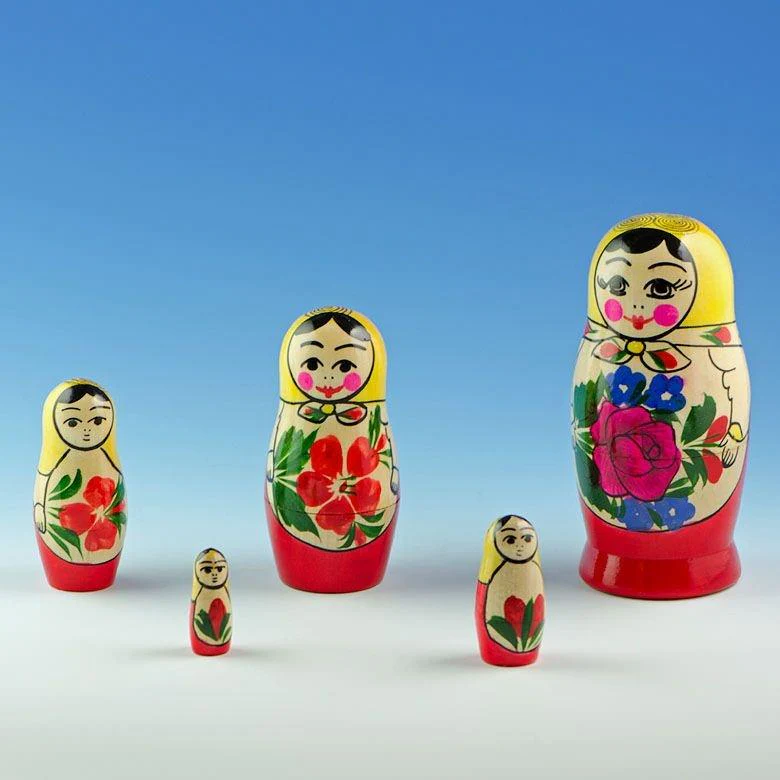 Set of 5 Unfinished Unpainted Wooden Nesting Dolls Craft DIY Kit 6 Inches - Image 4