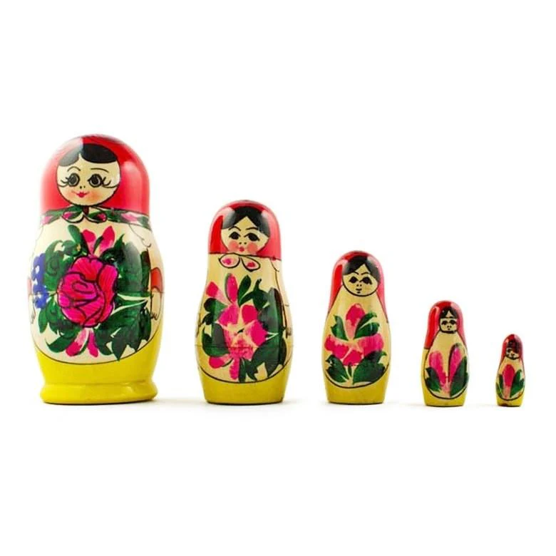 Set of 5 Unfinished Wooden Nesting Dolls DIY Craft Blanks for Painting 6 Inches - Image 6