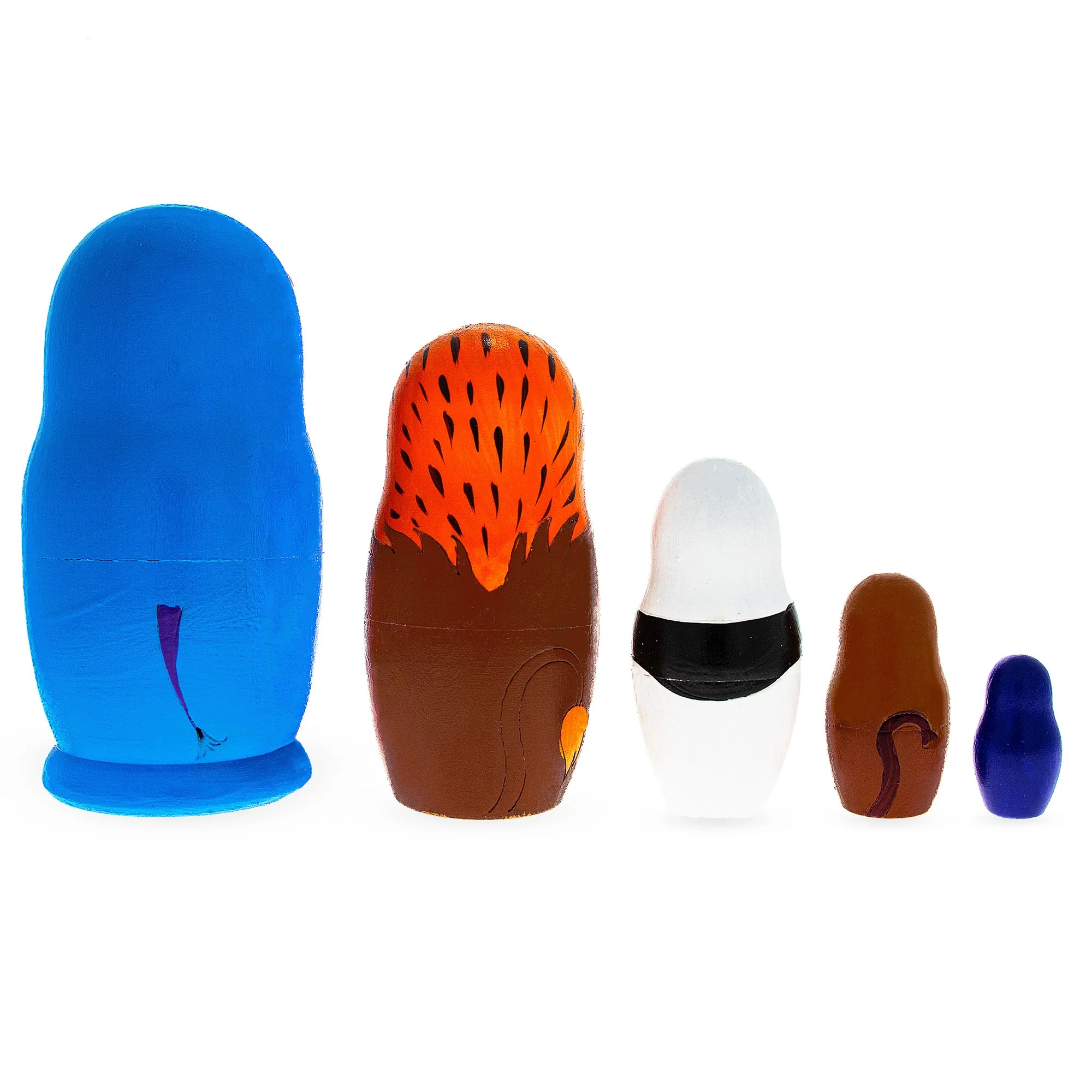 Set of 5 Zoo Animals Wooden Nesting Dolls - Image 2