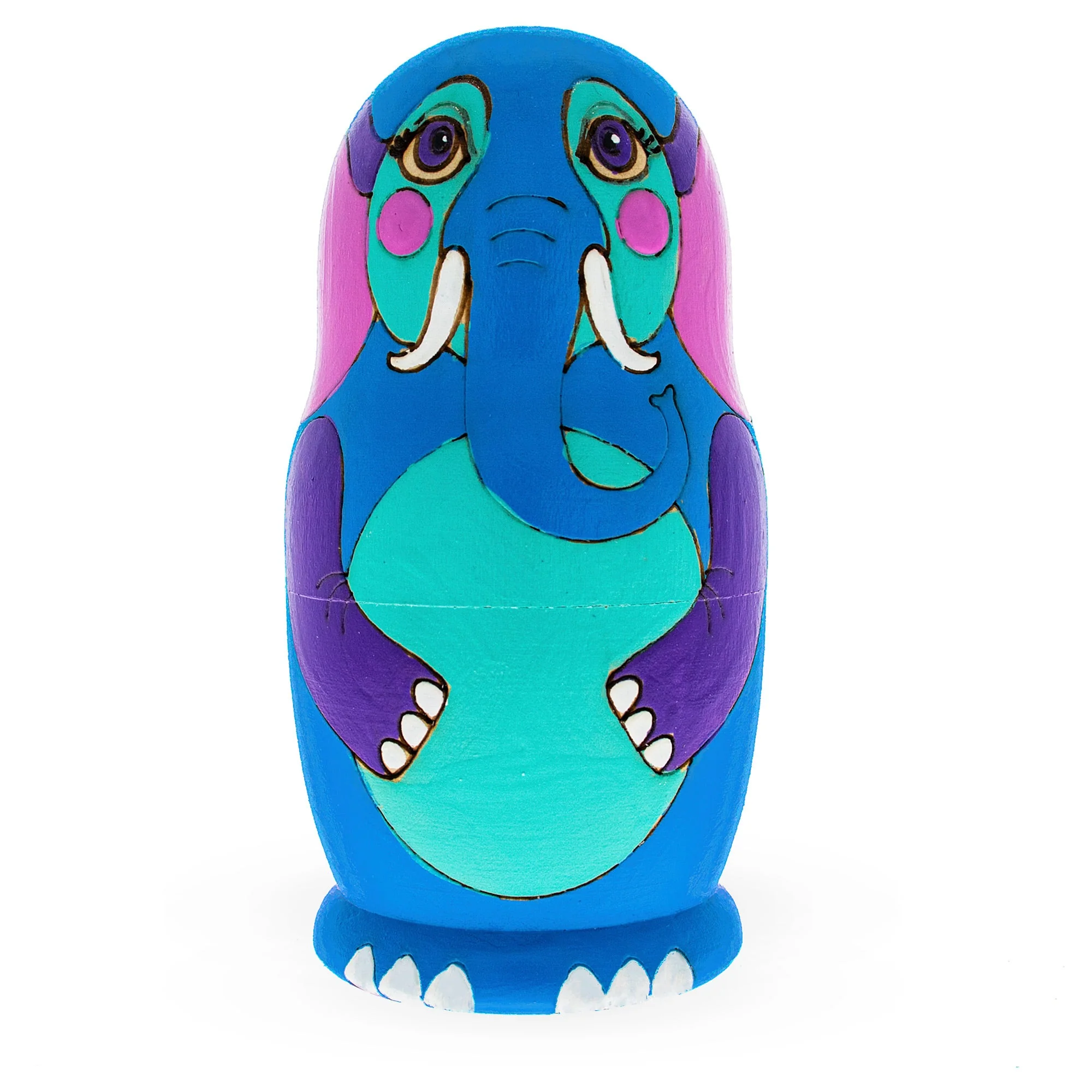 Set of 5 Zoo Animals Wooden Nesting Dolls - Image 3