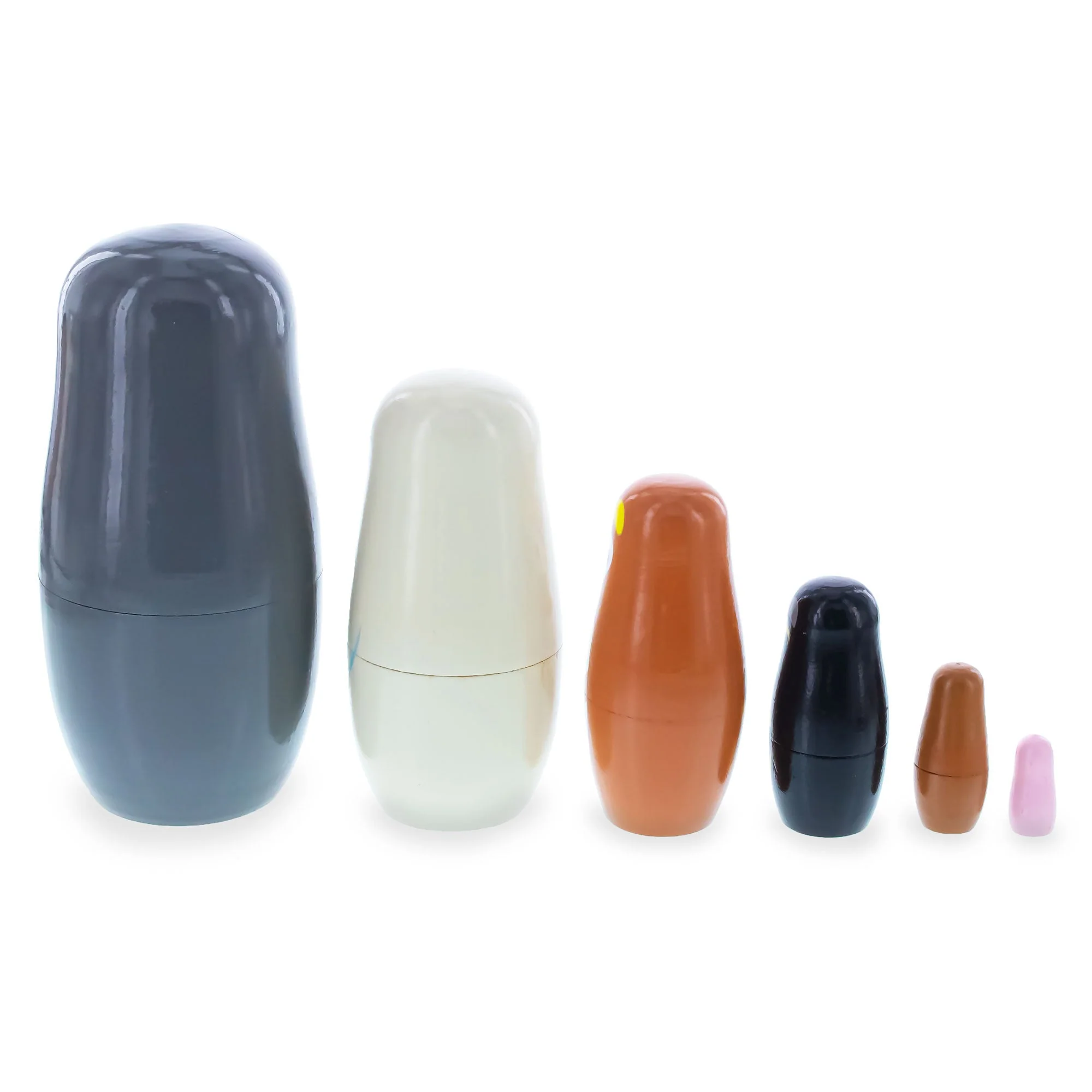 Set of 6 Animals Wooden Nesting Dolls - Image 5