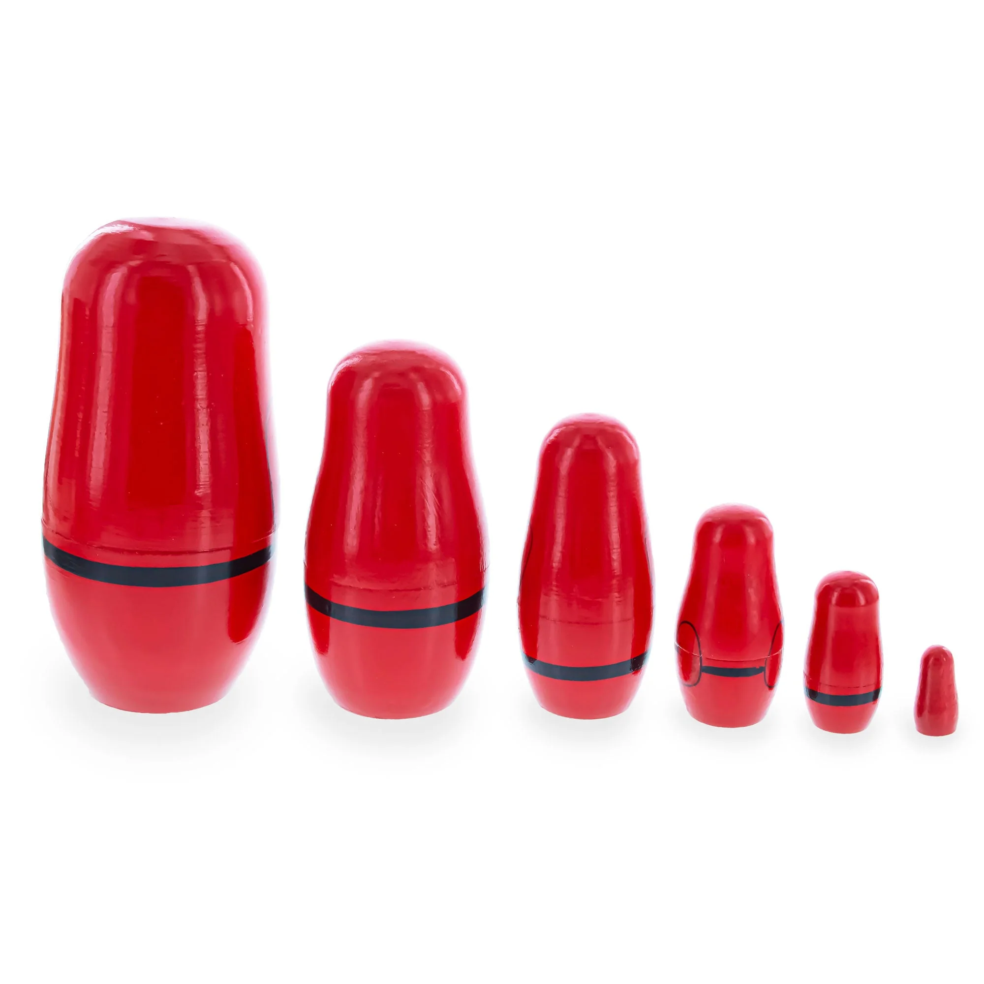 Set of 6 Santa with Christmas Gifts Wooden Nesting Dolls 5.5 Inches - Image 5