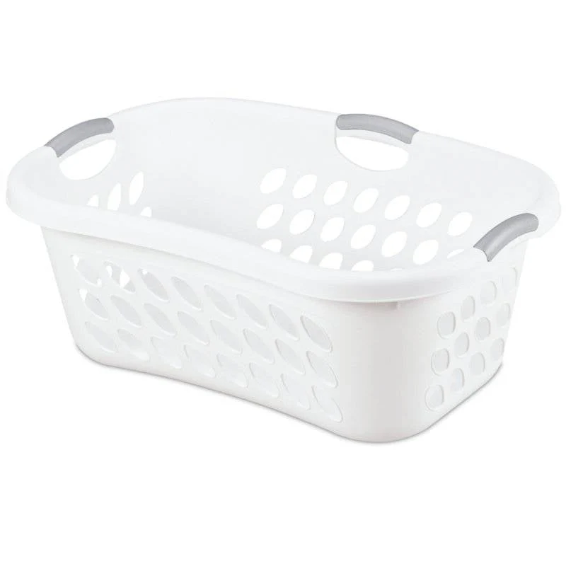 Set of 6 White Laundry Baskets w/ Carry Handles - Image 2