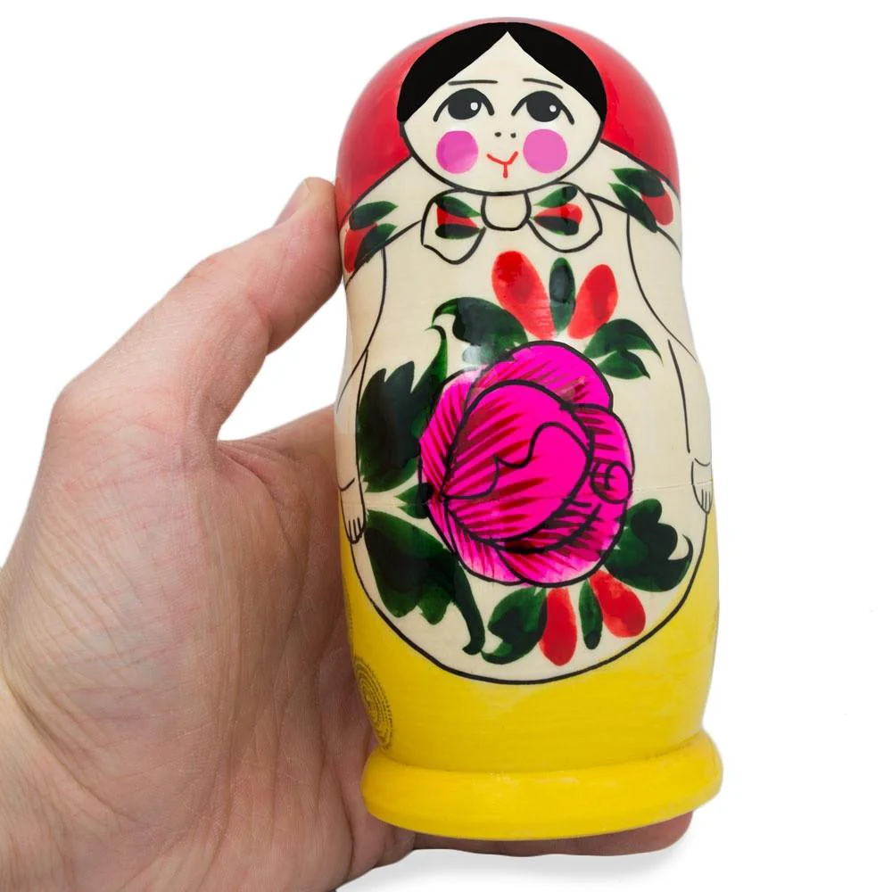 Set of 6 Wooden Dolls Nesting Dolls Semenov Matryoshka 5.75 Inches - Image 3