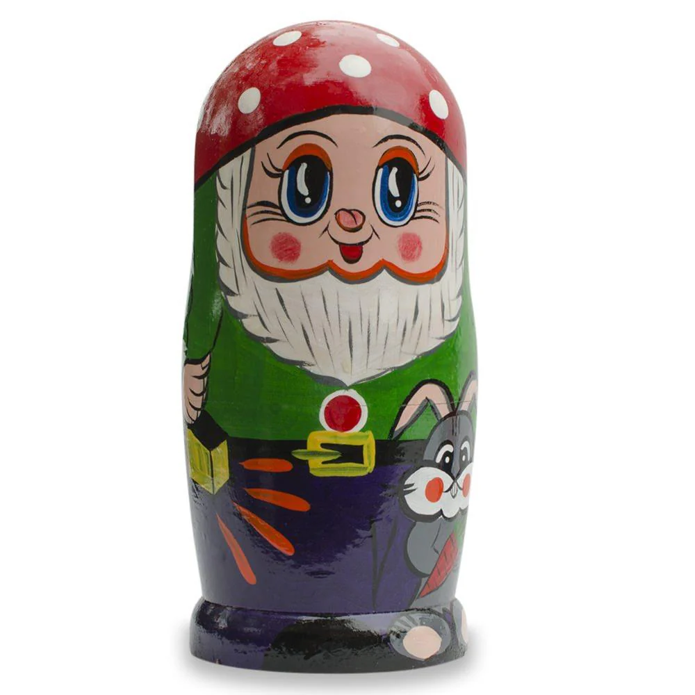 Set of 7 Gnomes Wooden Nesting Dolls 8 Inches - Image 3