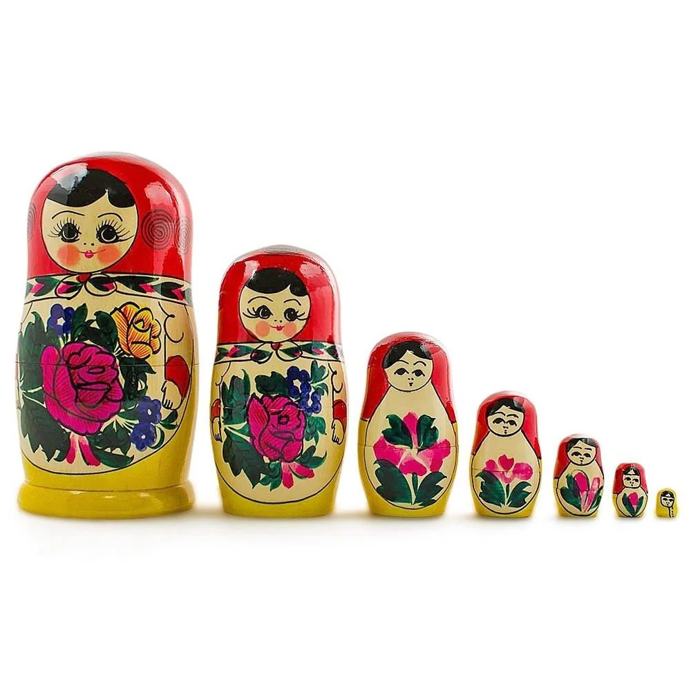 Set of 7 Unfinished Wooden Nesting Dolls DIY Craft Blanks for Painting 6.75 Inches - Image 3