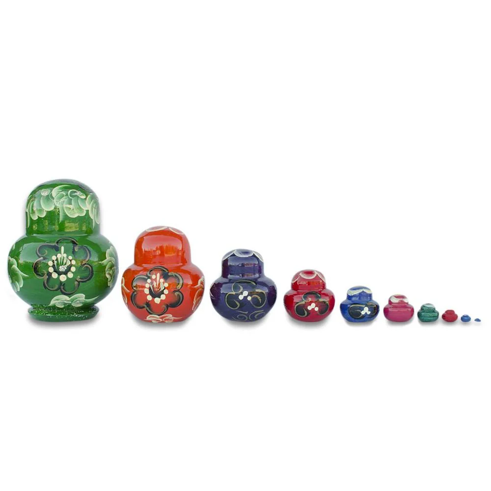 Set of 9 Rainbow Nesting Dolls  4.75 Inches - Image 2