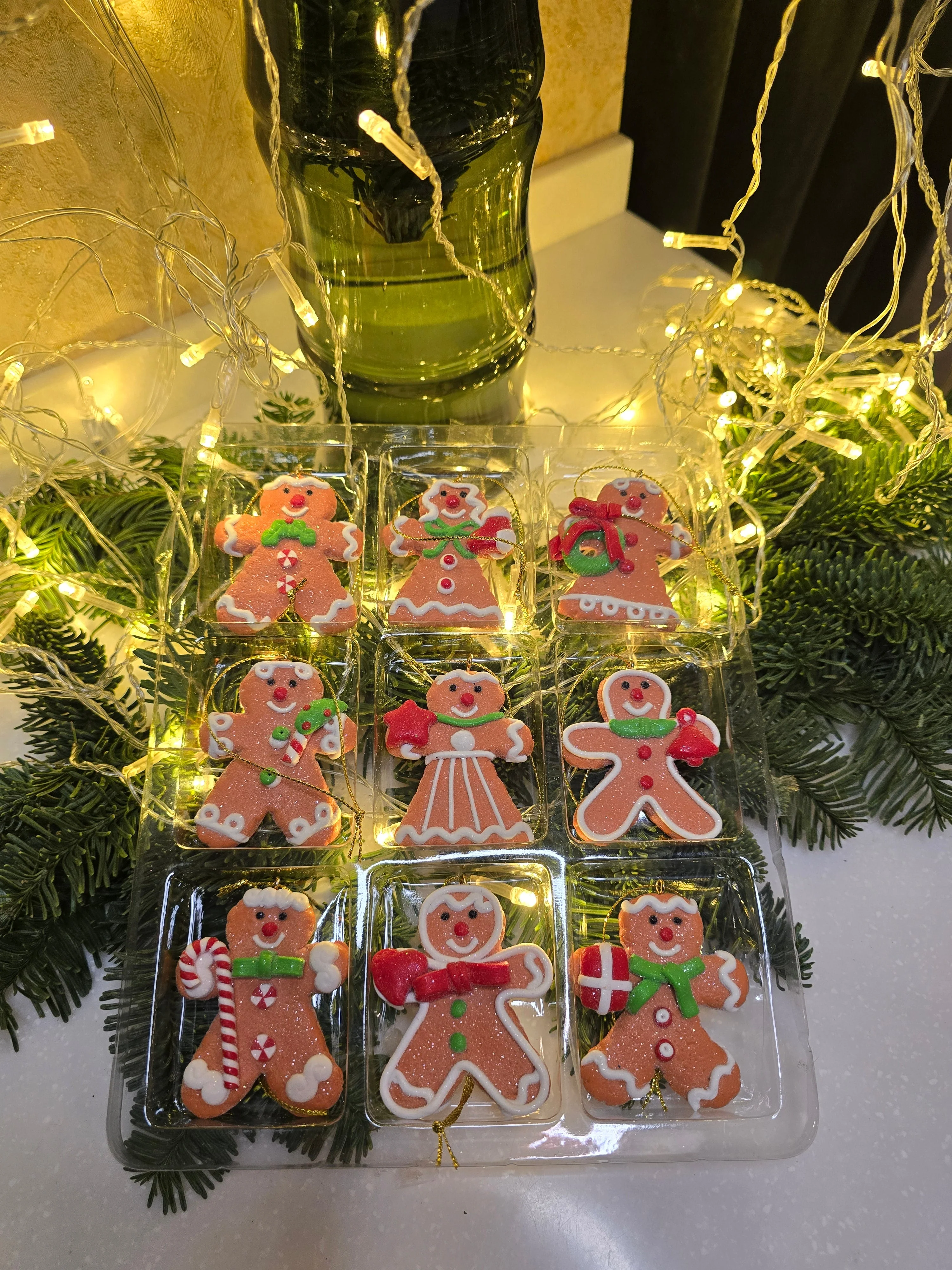 Set of 9 Small Christmas Gingerbread Ornaments. Wizardi Festive Decoration F07-N2-3-W2597A - Image 3