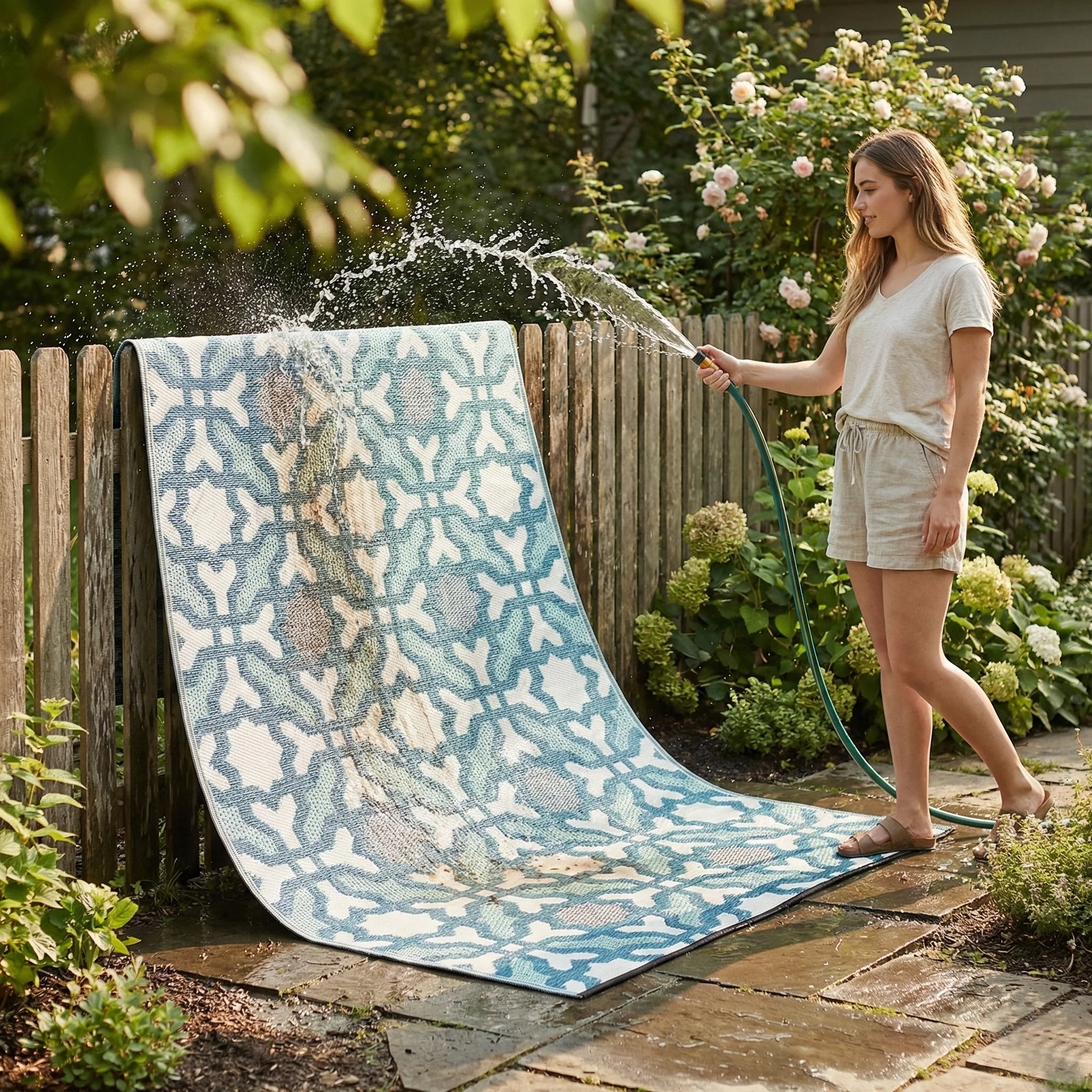Seville - Multicolor Blue Outdoor Rug for Patio FINAL SALE - Image 6