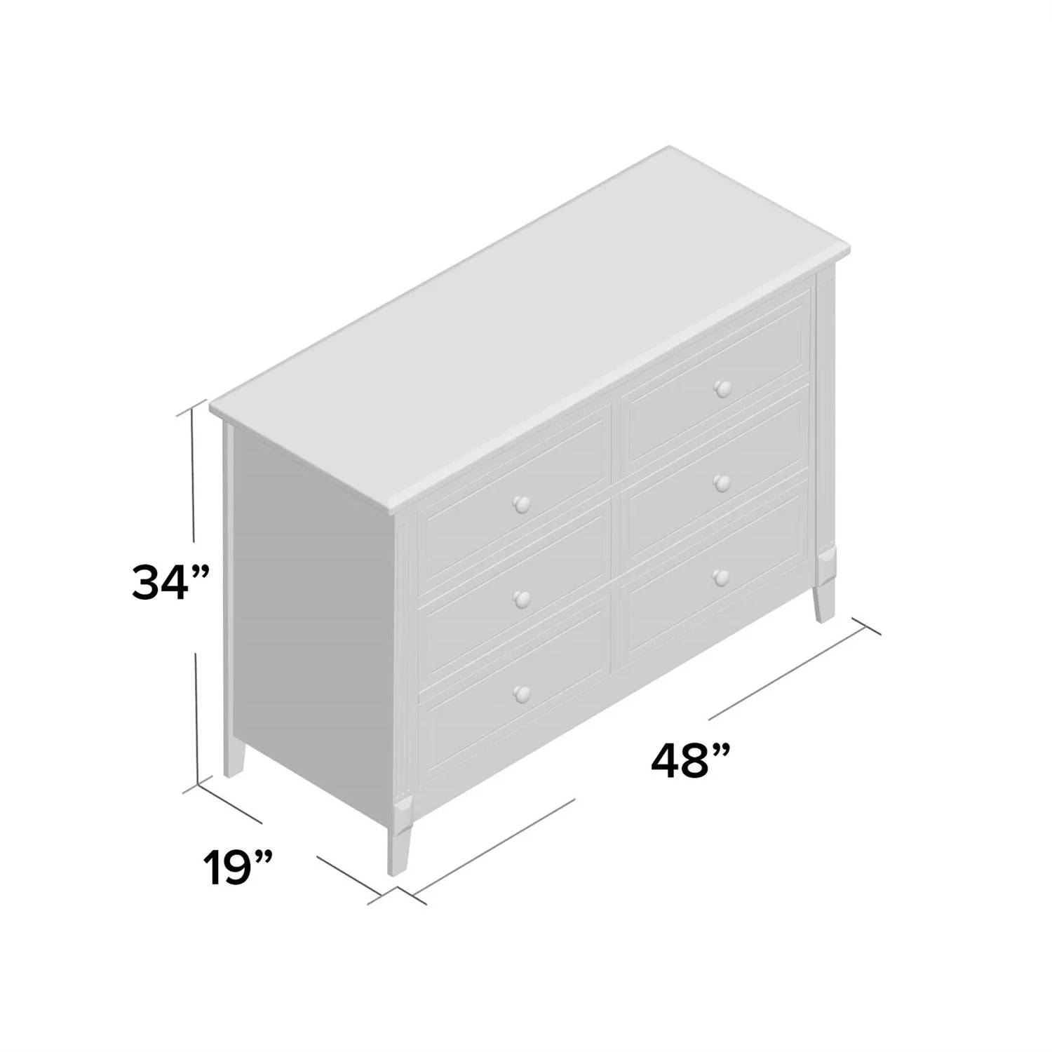 SF Home Kids Bedroom 6-Drawer Dresser in Espresso Wood Finish - Image 3