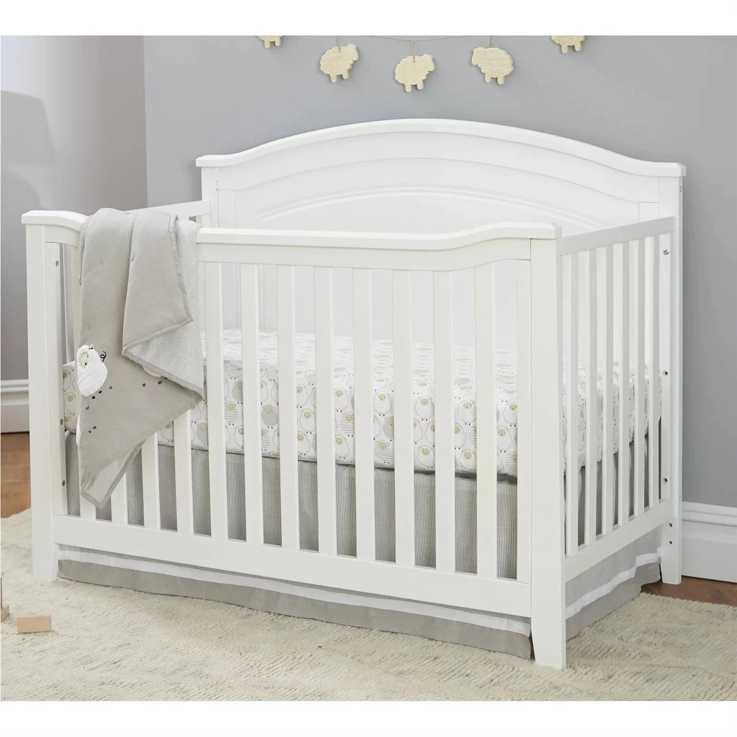 SF Home Solid Wood Convertible Crib in White - Toddler Bed Sold Separately - Image 2