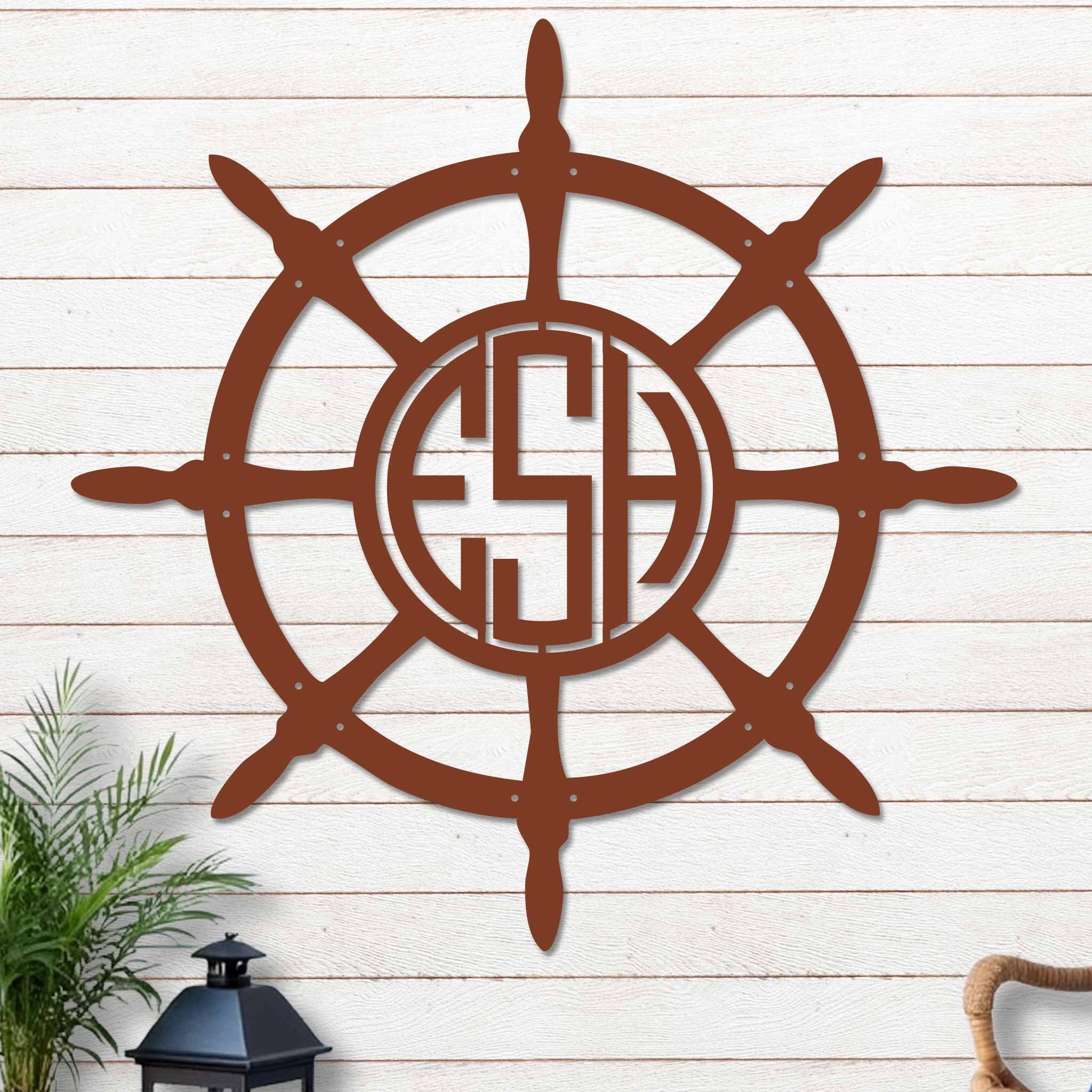 Ships Wheel With Monogram - Image 6