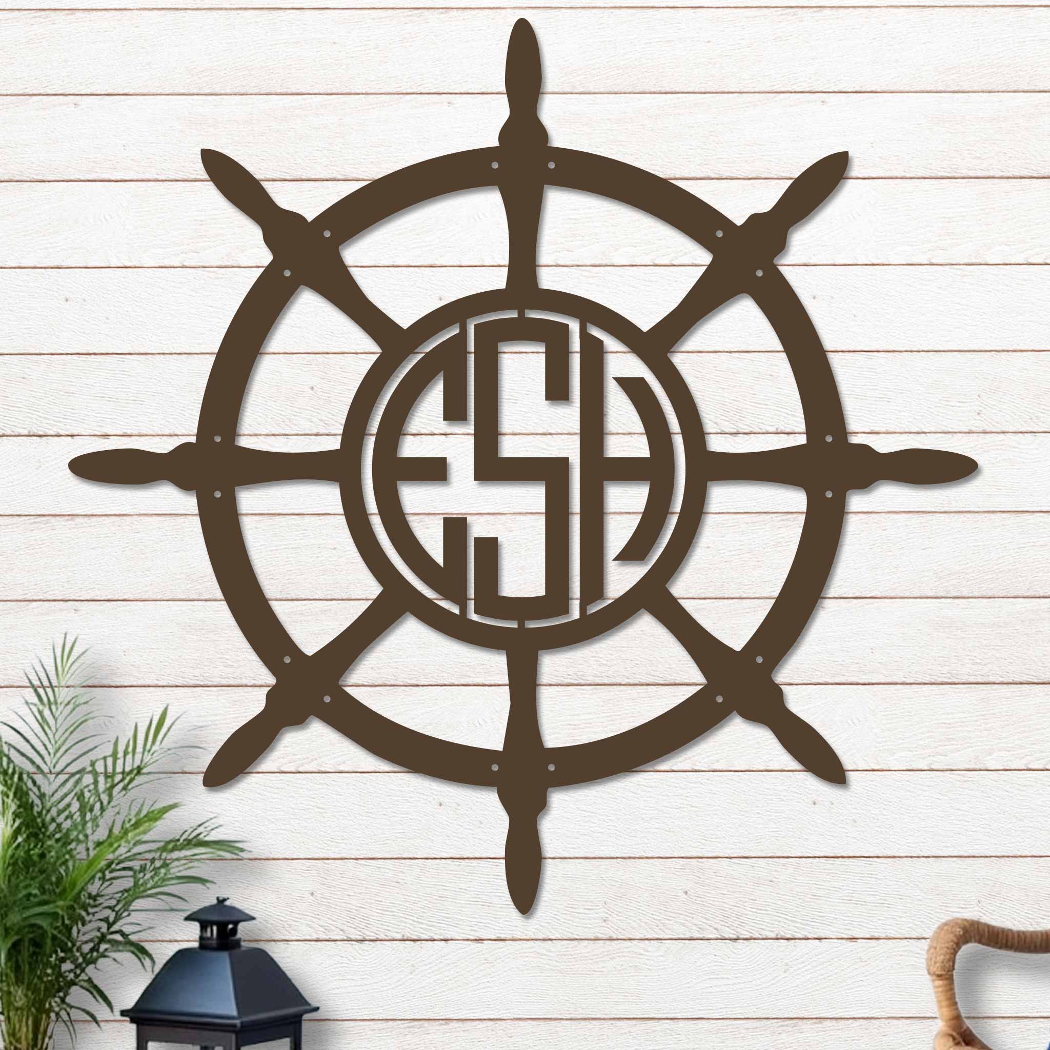 Ships Wheel With Monogram - Image 7