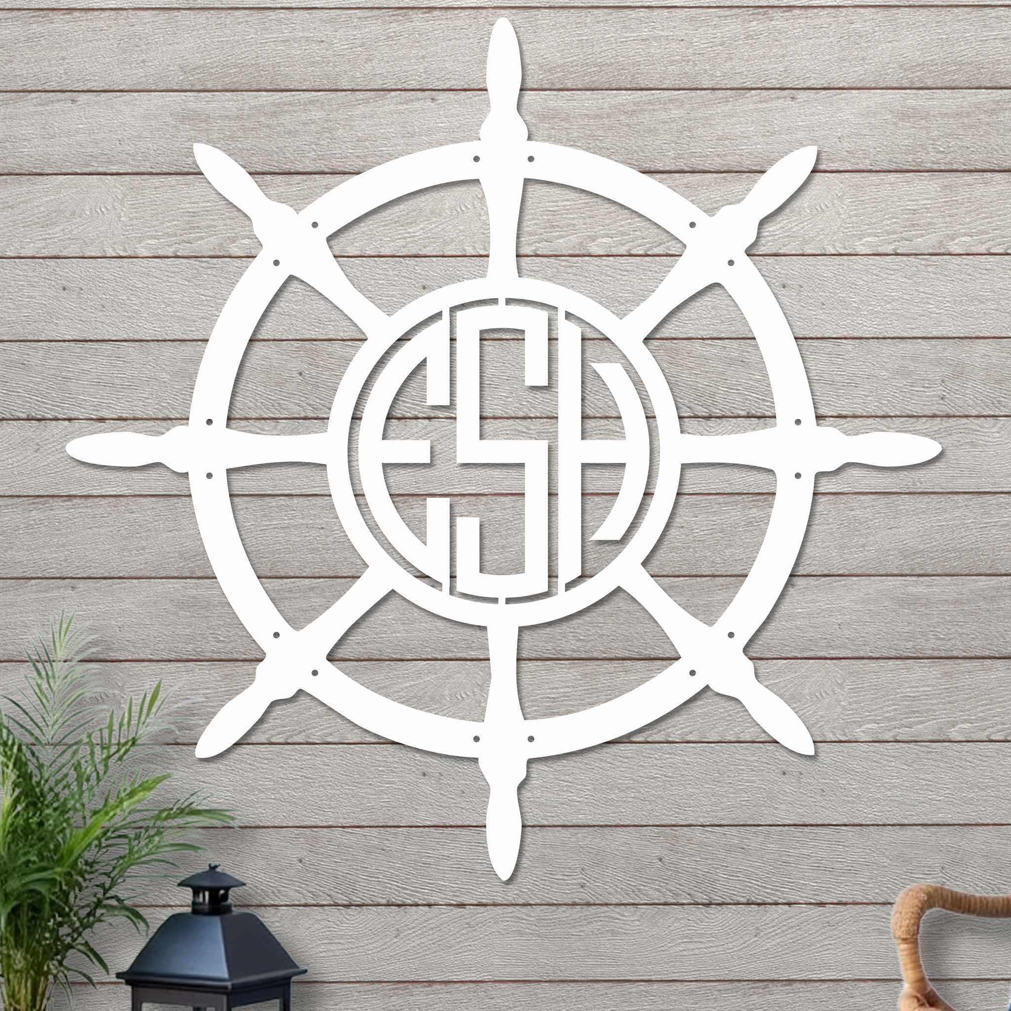 Ships Wheel With Monogram - Image 8