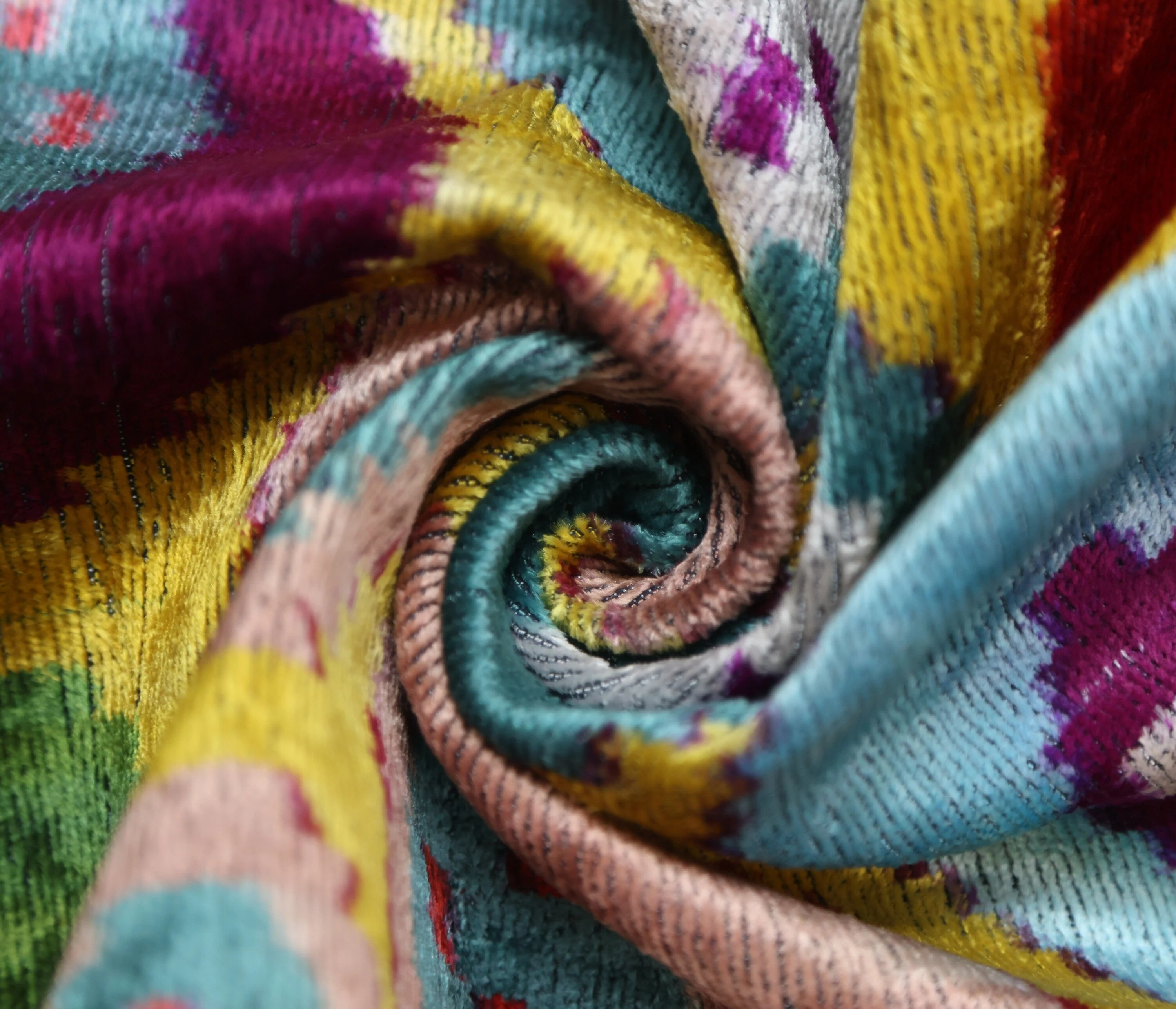 Silk Velvet Ikat Lumbar Pillow – Handmade in California (16x24) - Image 2