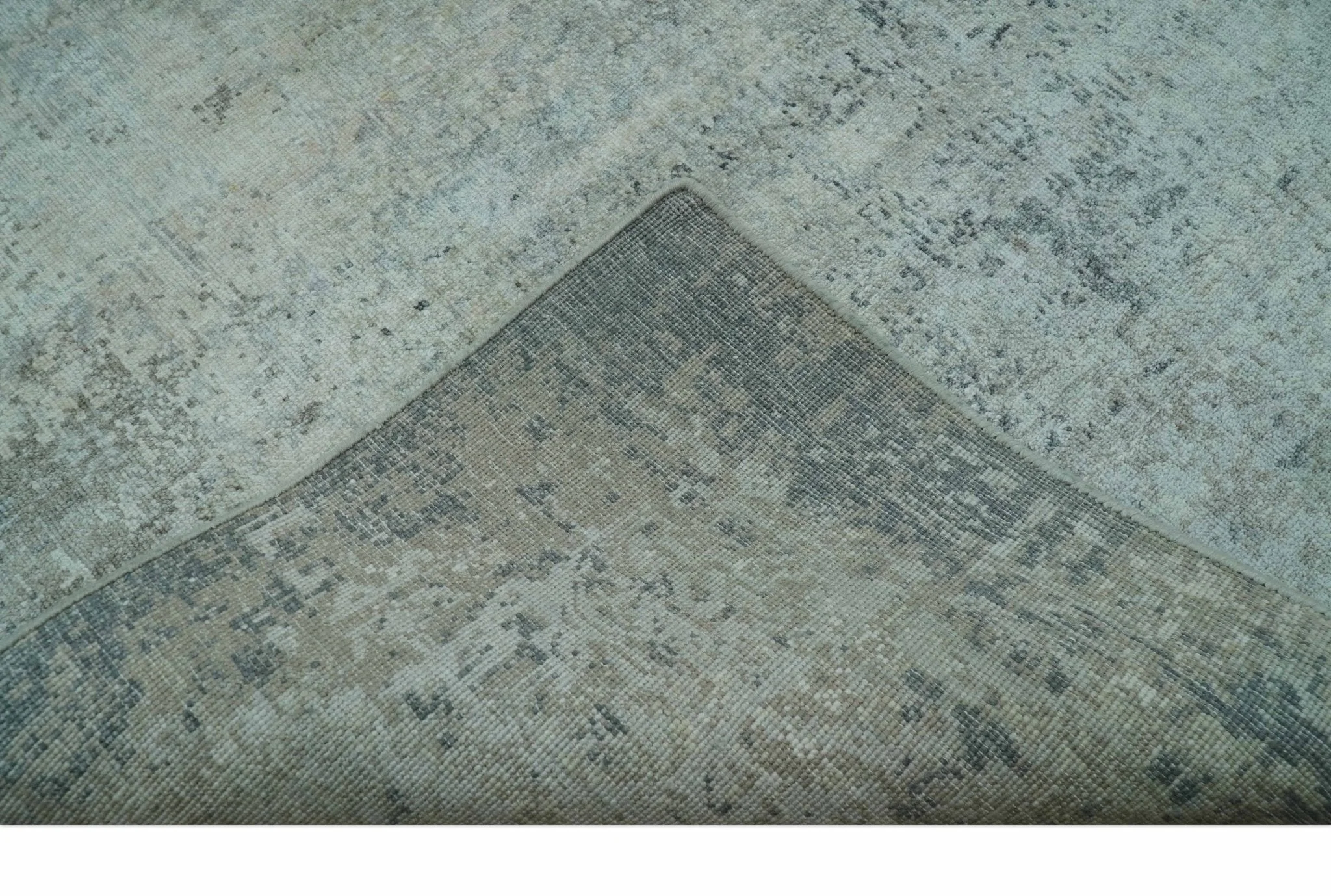 Silver design Modern Abstract Hand Knotted Bamboo Silk Area Rug - Image 3