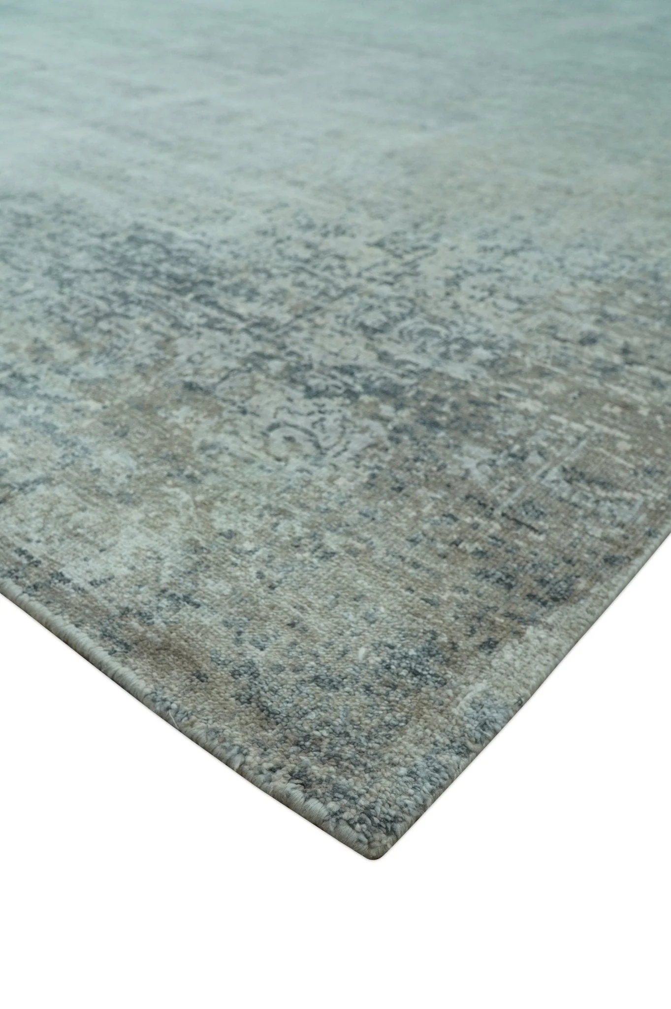 Silver design Modern Abstract Hand Knotted Bamboo Silk Area Rug - Image 4