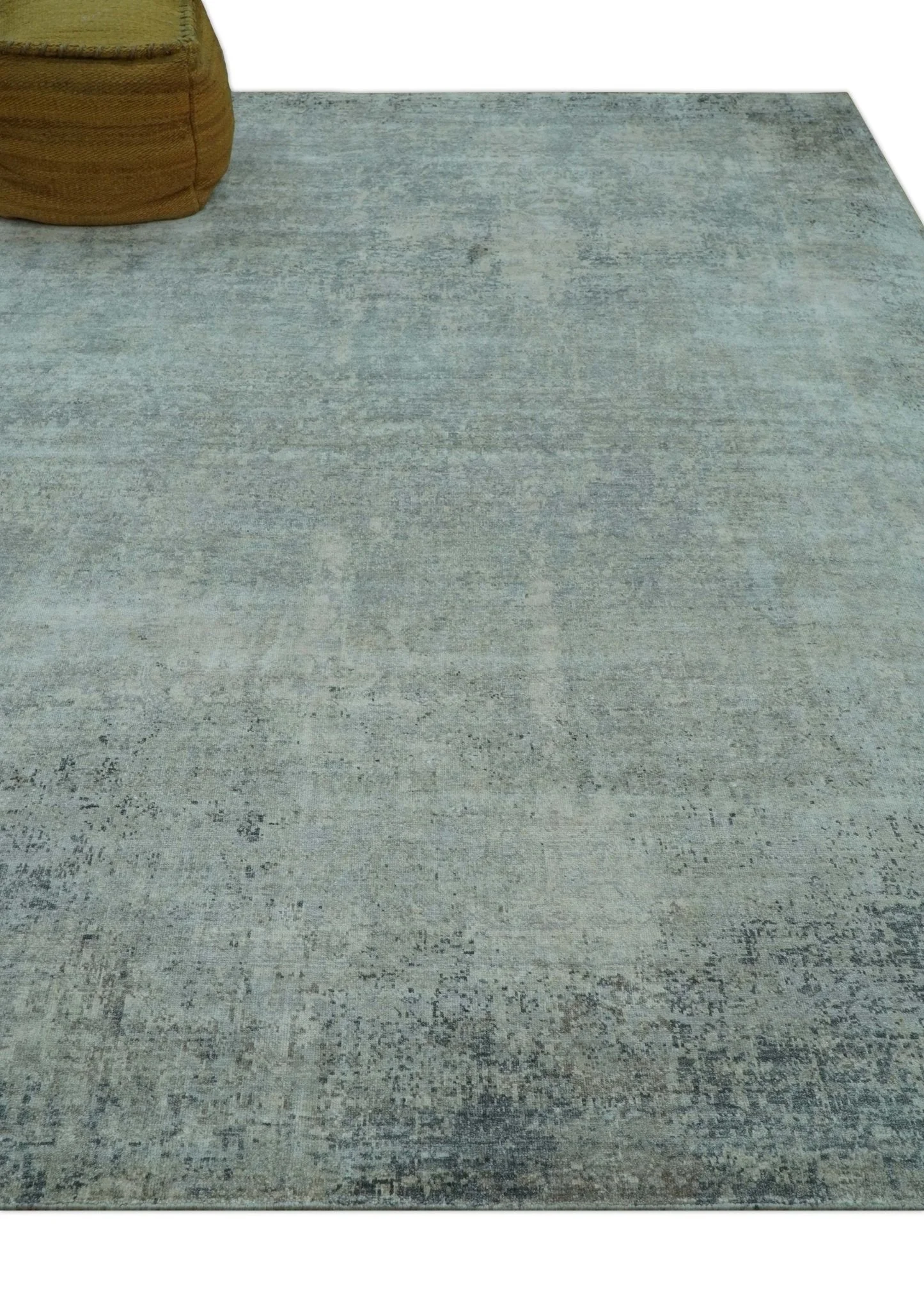 Silver design Modern Abstract Hand Knotted Bamboo Silk Area Rug - Image 8
