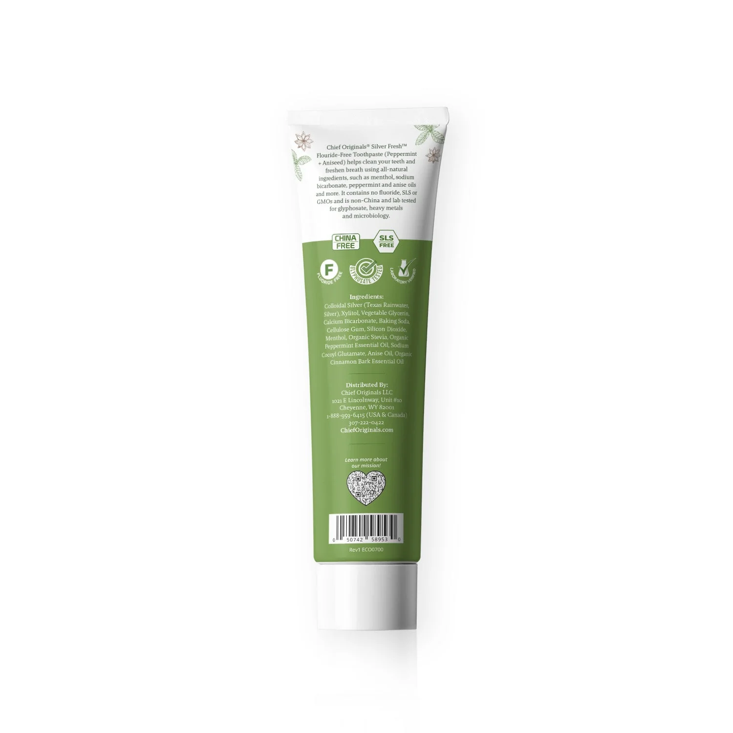 Silver Fresh™ Fluoride-Free Toothpaste (Peppermint + Aniseed Flavor) 3.3 oz (95g) - Image 3
