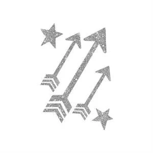 Silver Glitter Arrows Temporary Tattoo - Image 2
