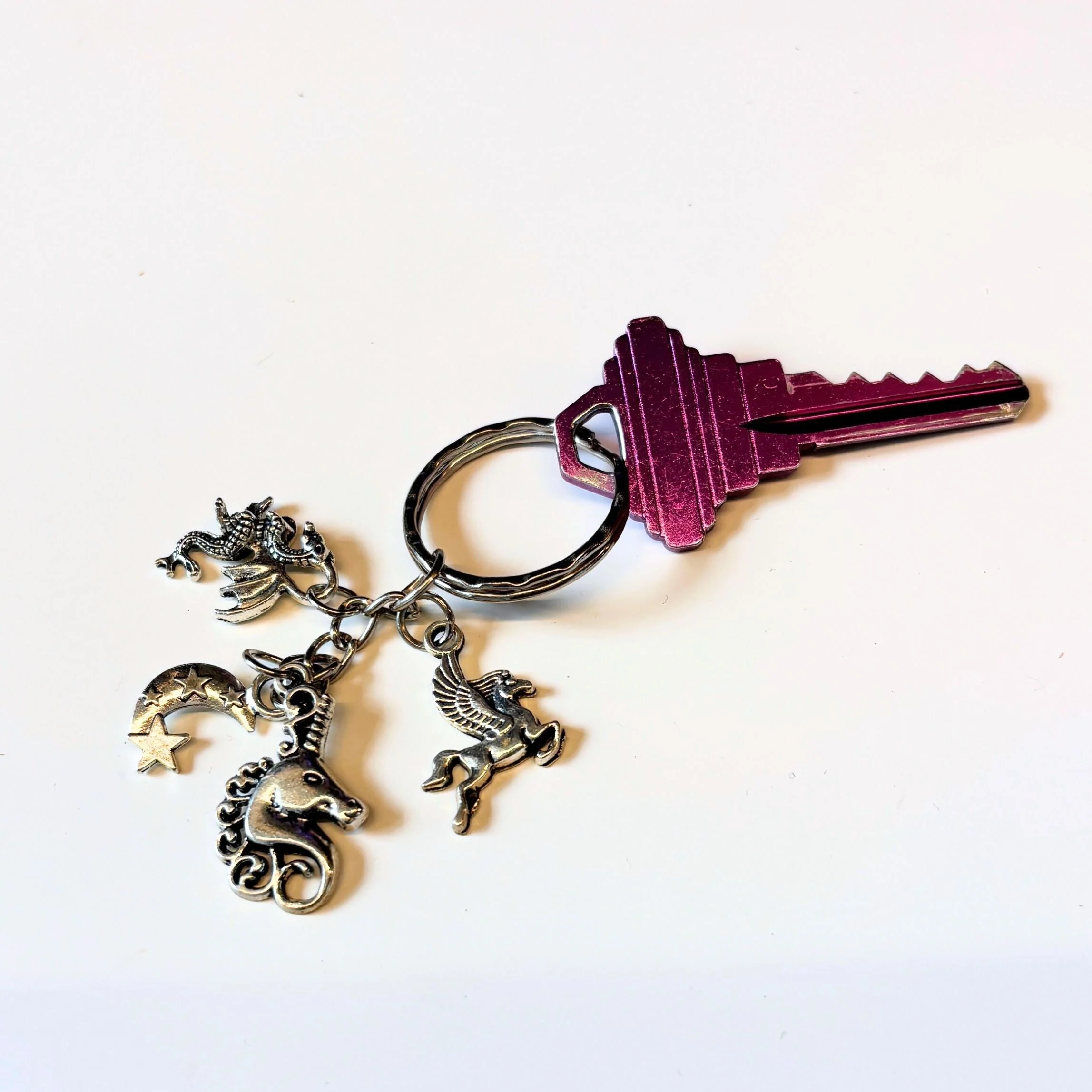 Silver Unicorn Fantasy Charms Lightweight Keychain in Silver - Image 2