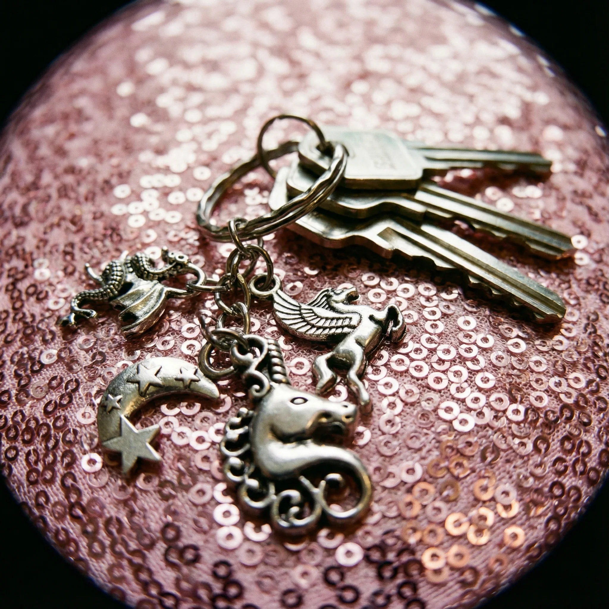 Silver Unicorn Fantasy Charms Lightweight Keychain in Silver - Image 4