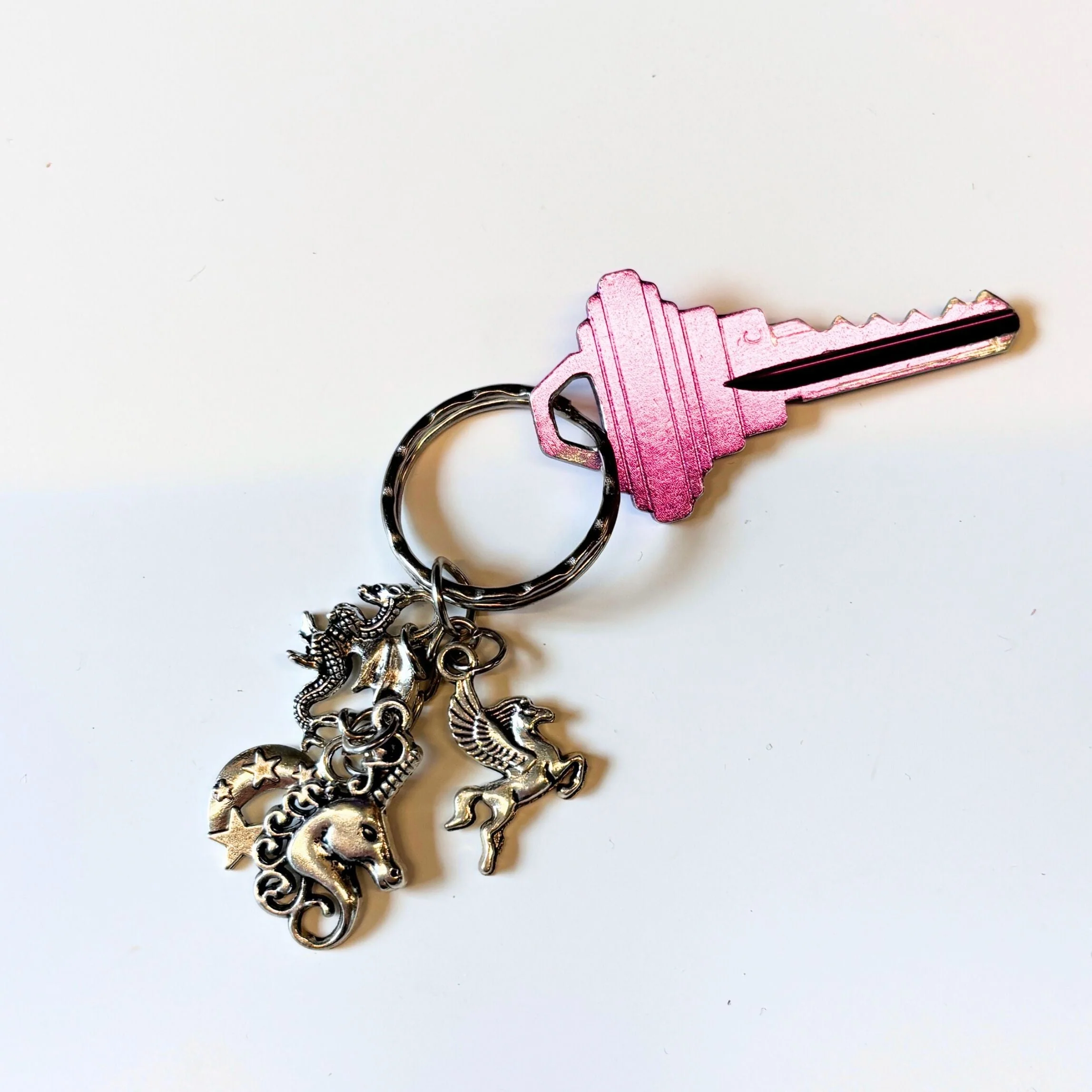 Silver Unicorn Fantasy Charms Lightweight Keychain in Silver - Image 5