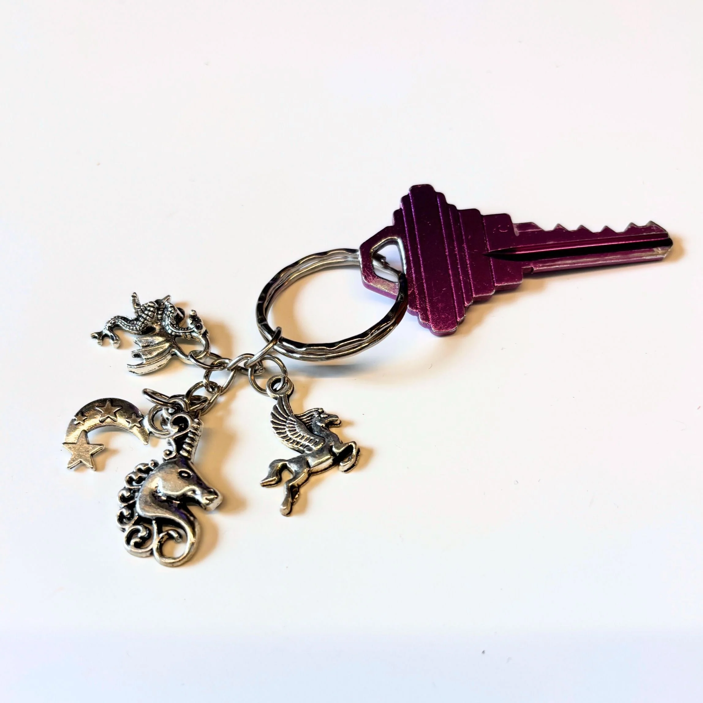 Silver Unicorn Fantasy Charms Lightweight Keychain in Silver - Image 6