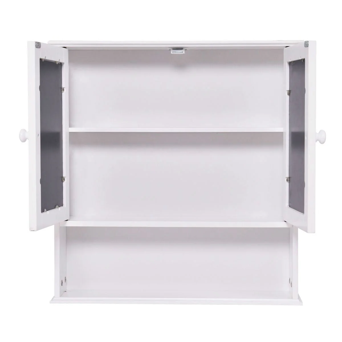 Simple Bathroom Mirror Wall Cabinet in White Wood Finish 23 x 22 inch - Image 3