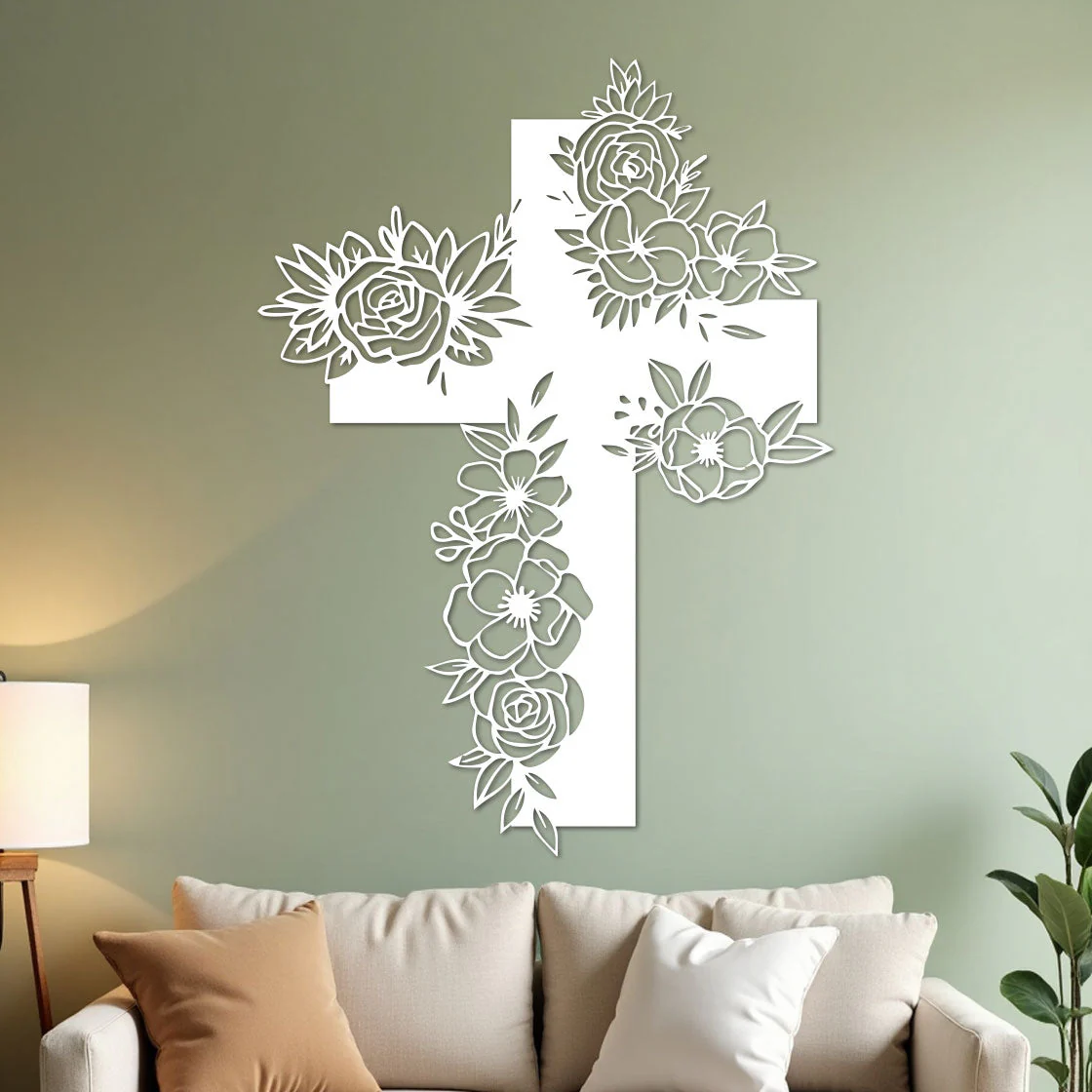 Simple Cross with Flowers - Image 2