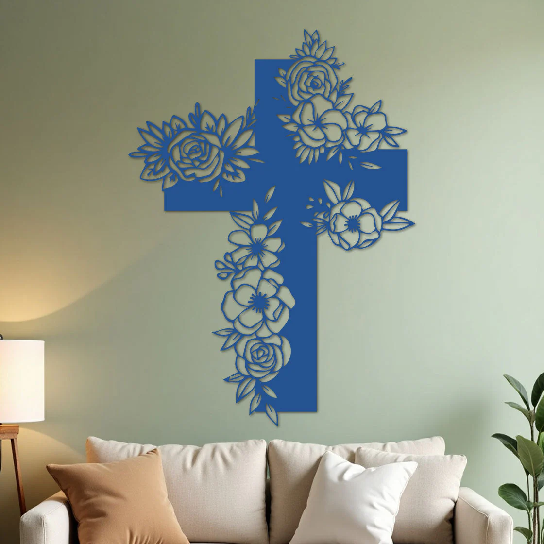 Simple Cross with Flowers - Image 8