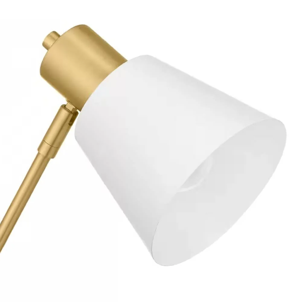 Simple Modern Gold Metal Finish Desk Light Table Lamp with White Shade - Image 4