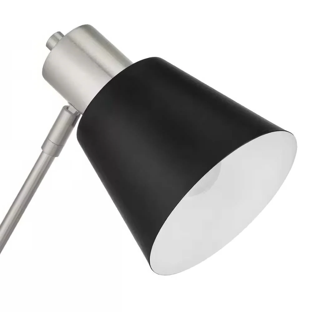 Simple Modern Metal Desk Light Table Lamp with Black Shade and Adjustable Tilt - Image 4
