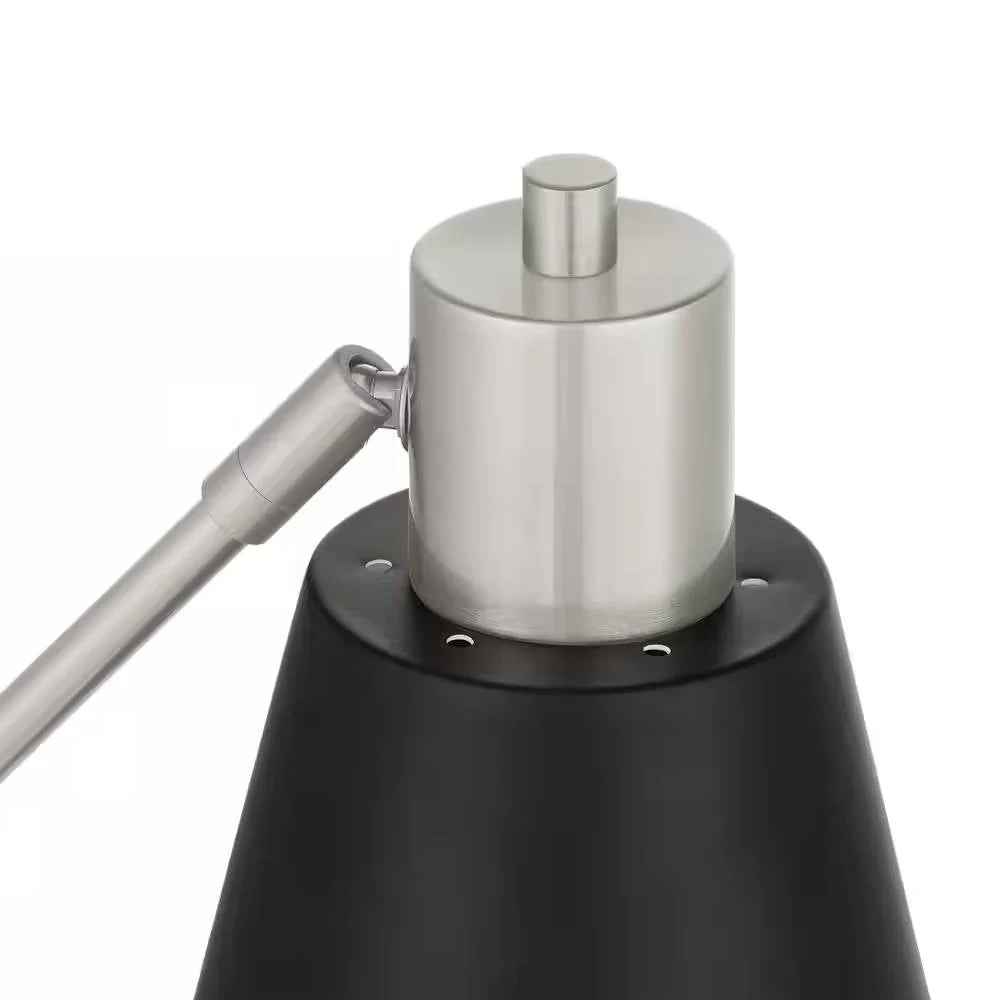 Simple Modern Metal Desk Light Table Lamp with Black Shade and Adjustable Tilt - Image 5