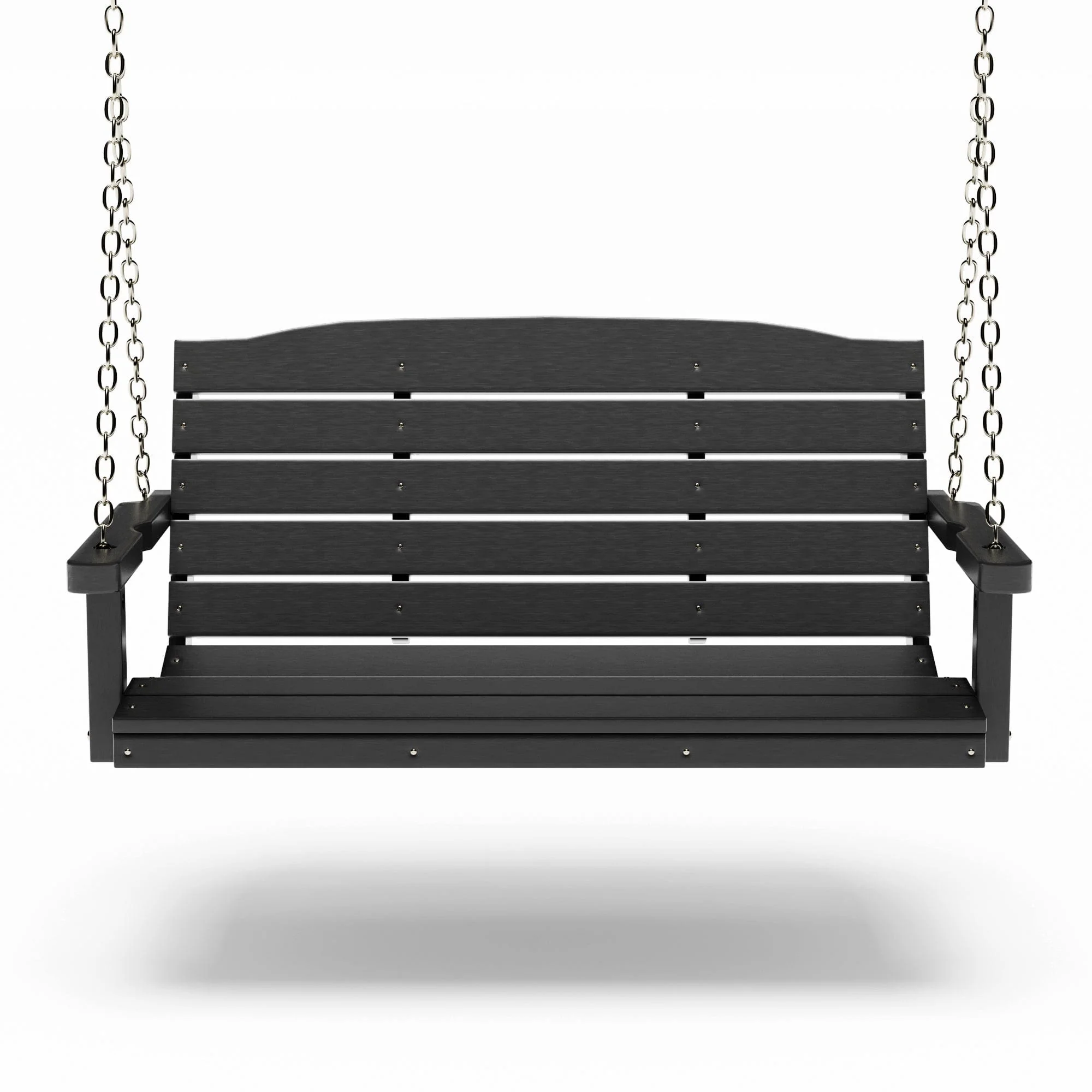 SimplyPoly 4 Foot Amish Made Classic Recycled Plastic Porch Swing, Dark Grey - Image 3