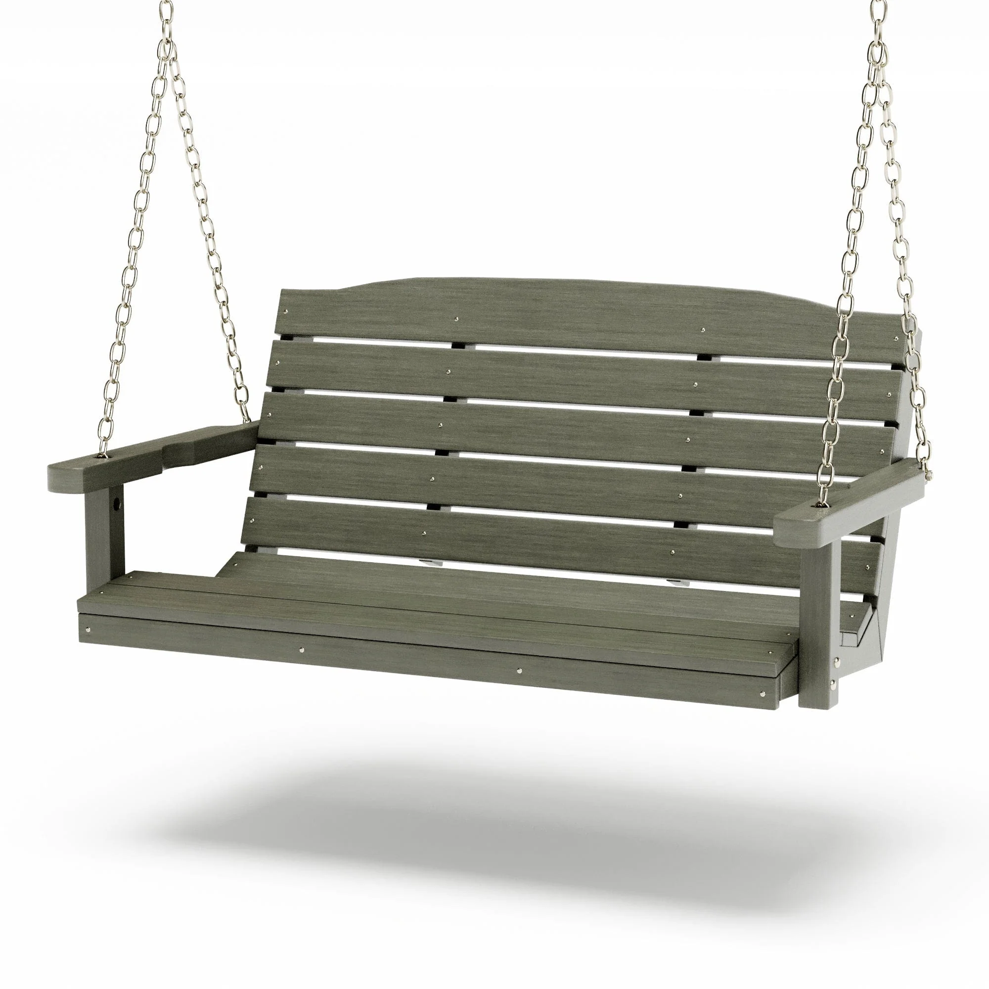 SimplyPoly 4 Foot Amish Made Classic Recycled Plastic Porch Swing, Tudor Brown - Image 14