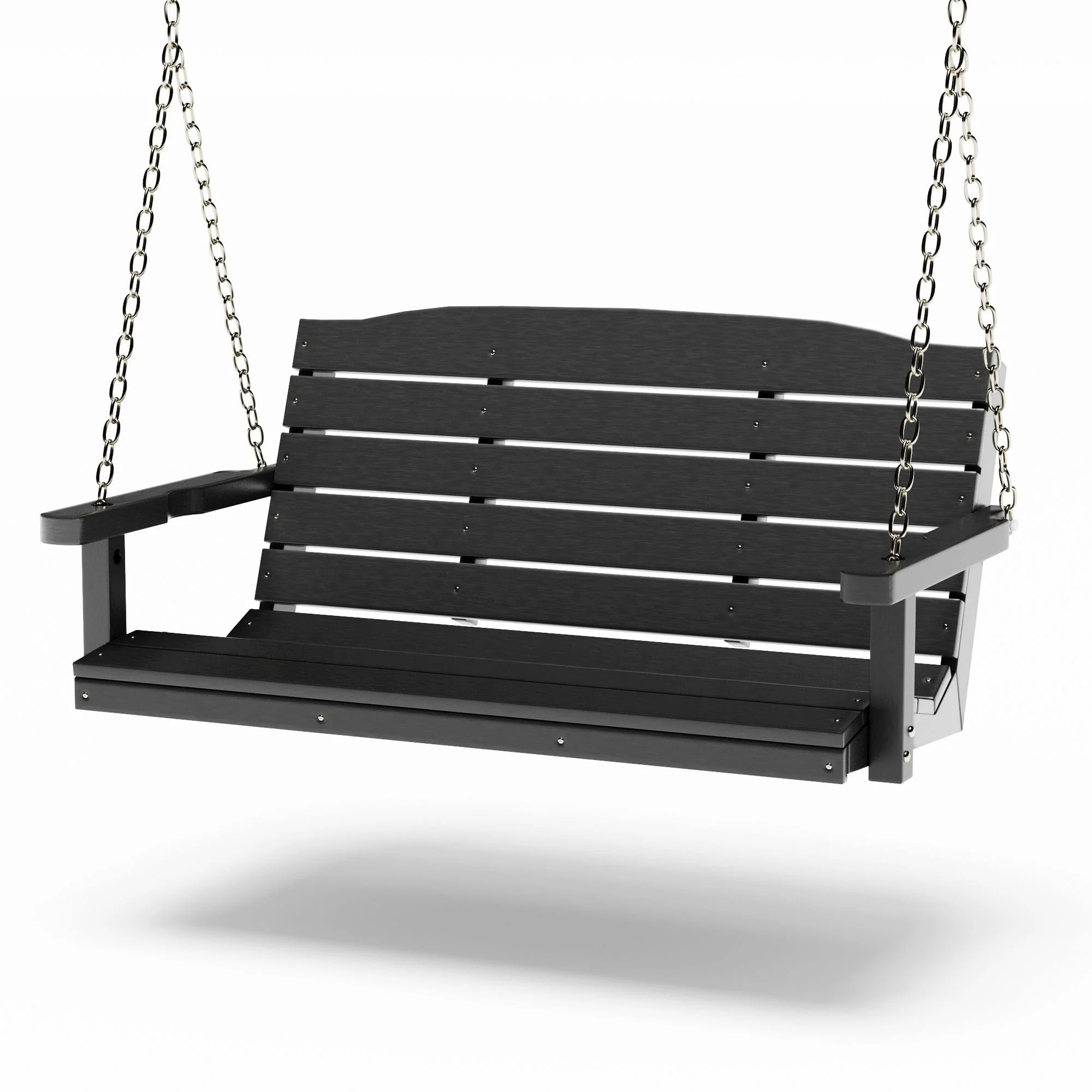 SimplyPoly 4 Foot Amish Made Classic Recycled Plastic Porch Swing, Tudor Brown - Image 4
