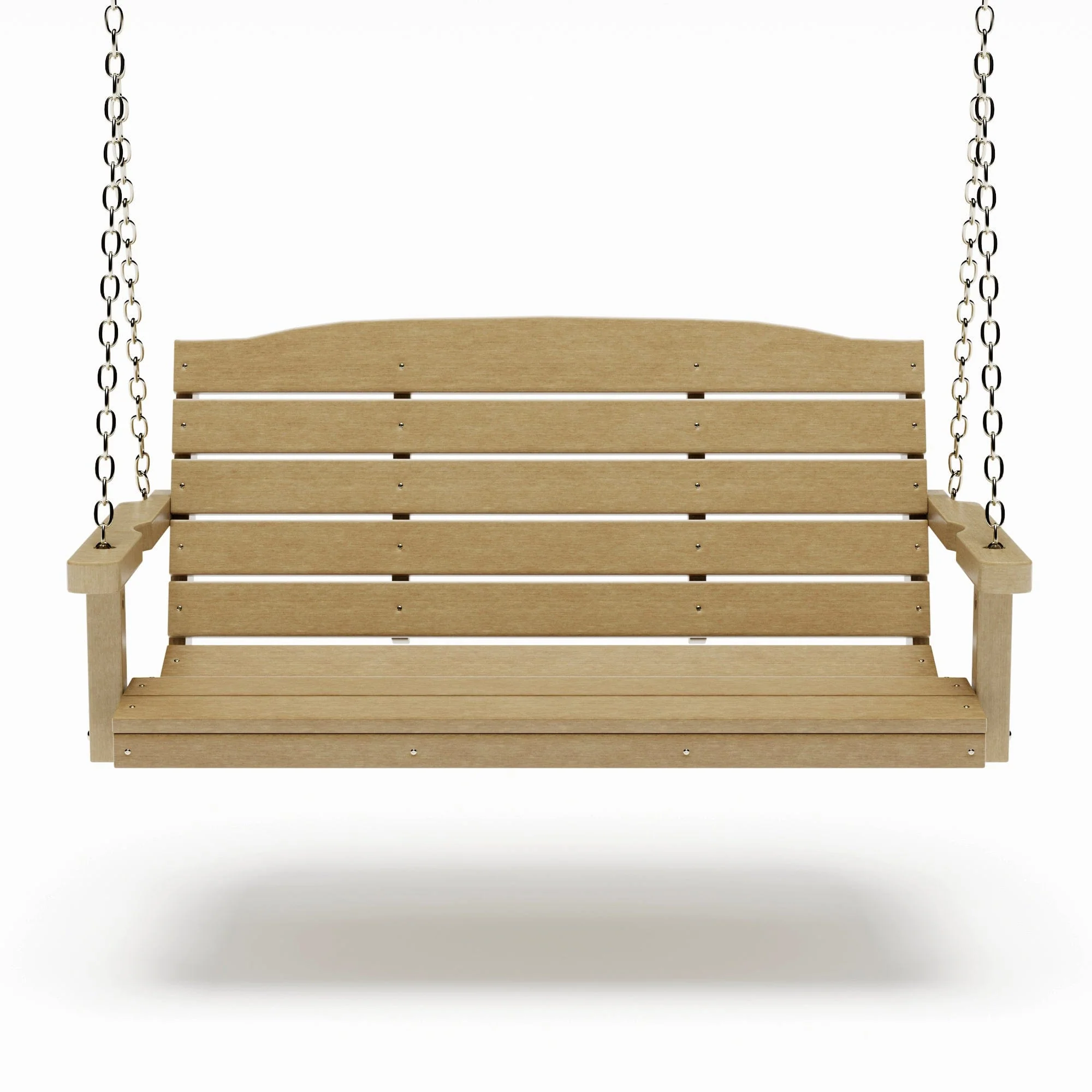 SimplyPoly 4 Foot Amish Made Classic Recycled Plastic Porch Swing, Weathered Wood - Image 2
