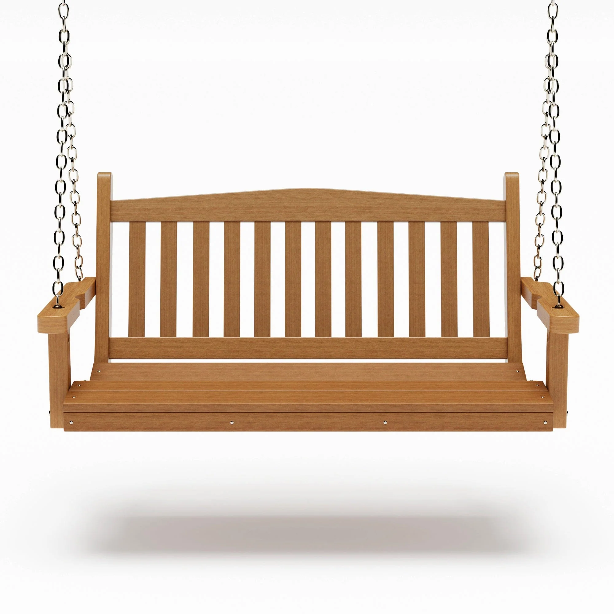SimplyPoly 4 Foot Amish Made Mission Recycled Plastic Porch Swing, Weathered Wood - Image 10