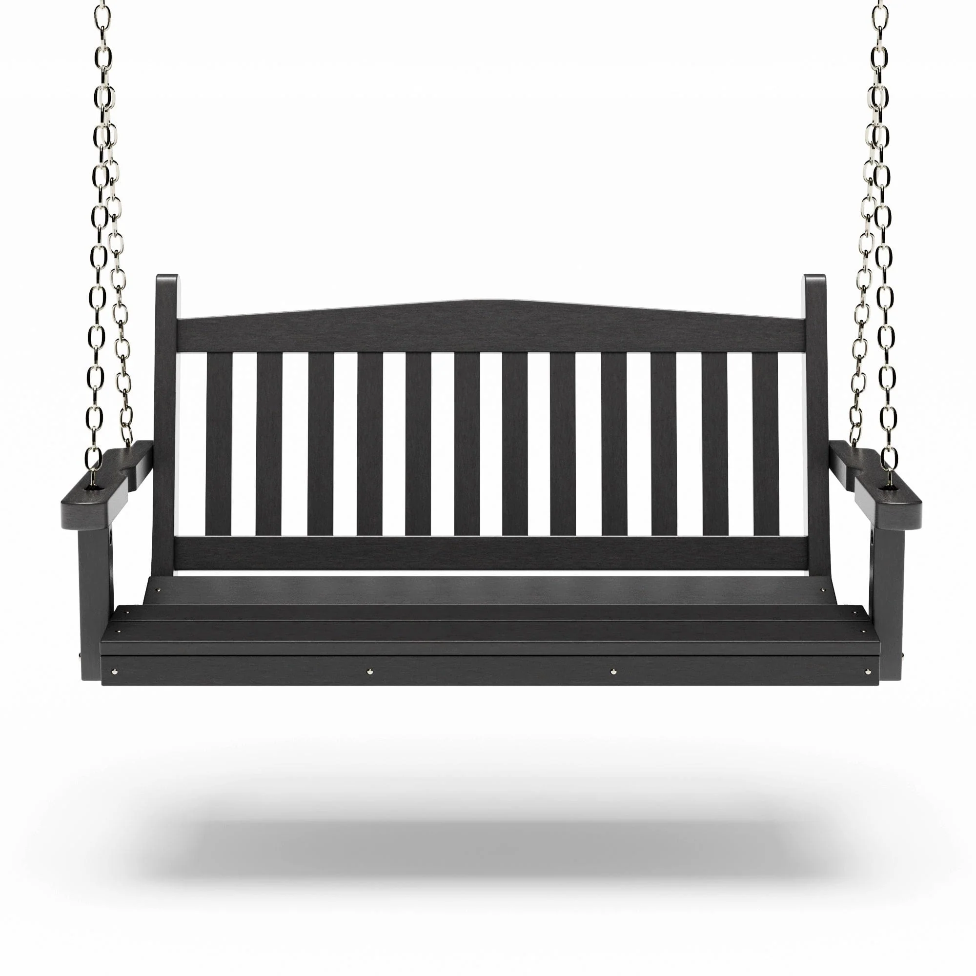 SimplyPoly 4 Foot Amish Made Mission Recycled Plastic Porch Swing, Weathered Wood - Image 20