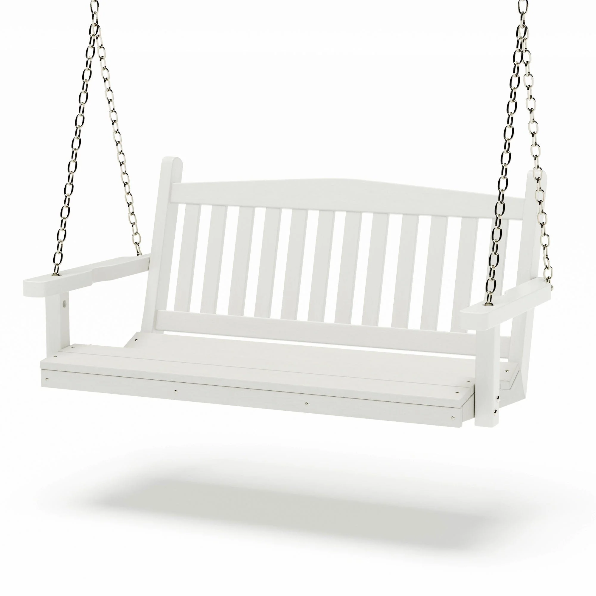 SimplyPoly 4 Foot Amish Made Mission Recycled Plastic Porch Swing, Weathered Wood - Image 5