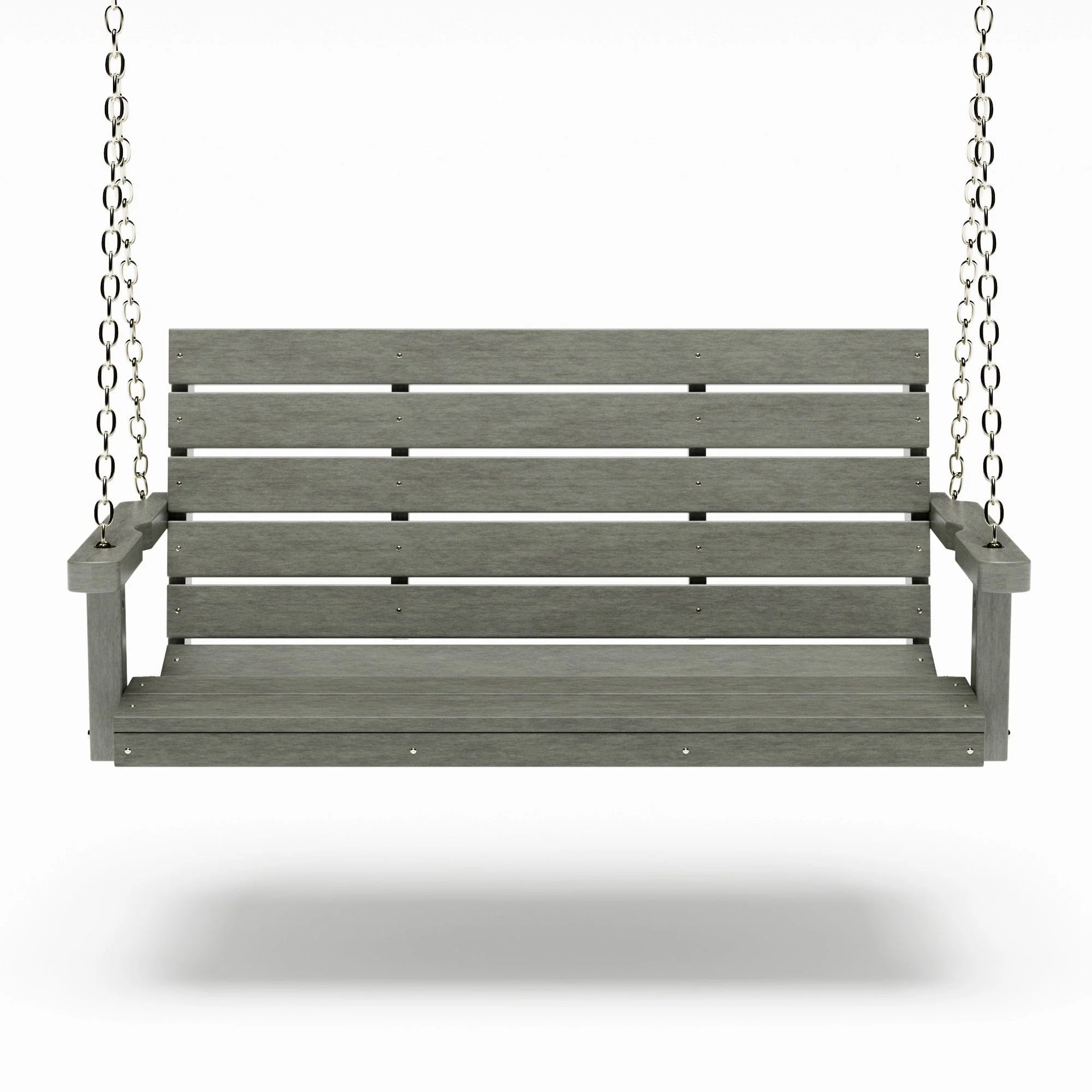 SimplyPoly 4 Foot Amish Made Signature Recycled Plastic Porch Swing, Birchwood Wood Grain - Image 7