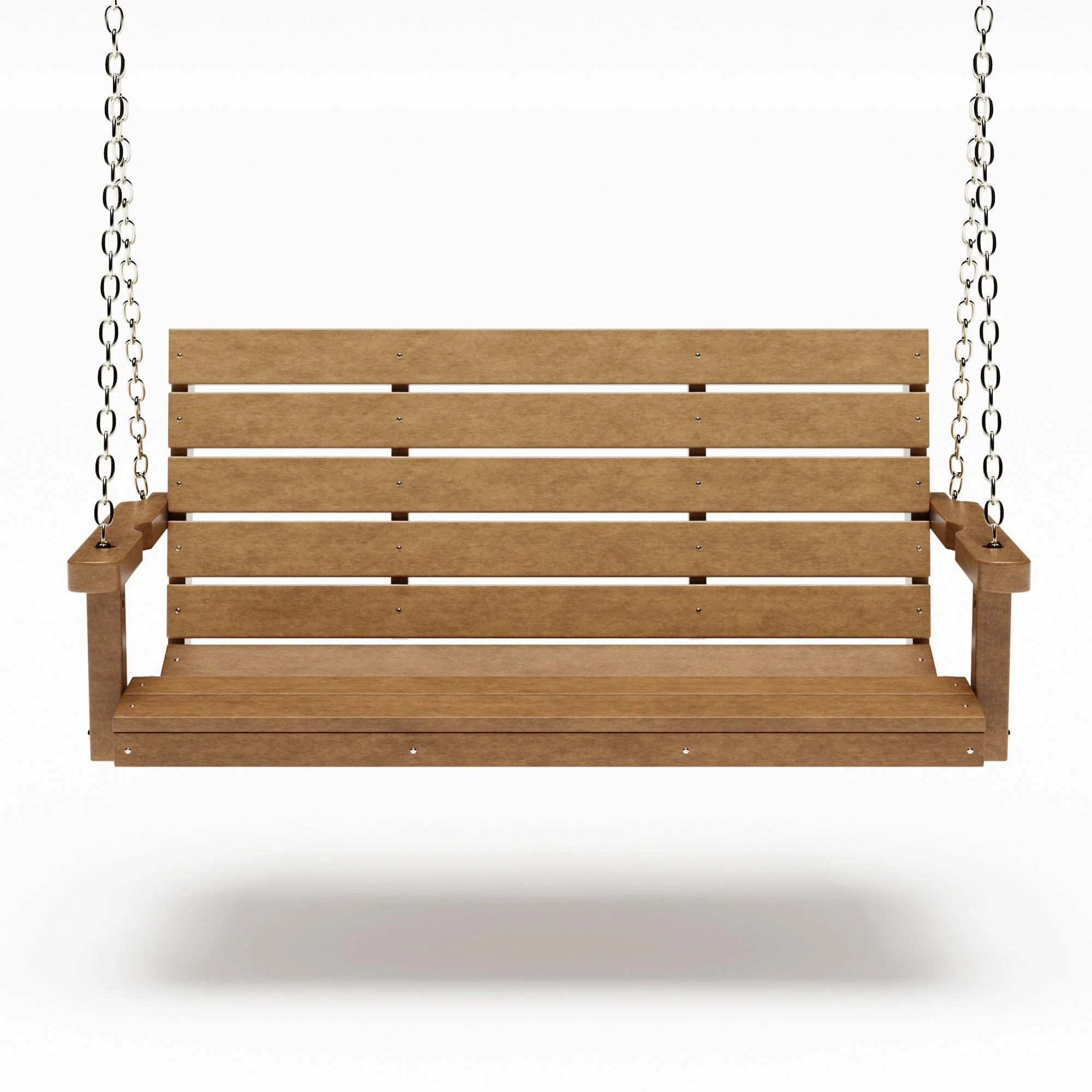 SimplyPoly 4 Foot Amish Made Signature Recycled Plastic Porch Swing, Brazilian Walnut Wood Grain - Image 17