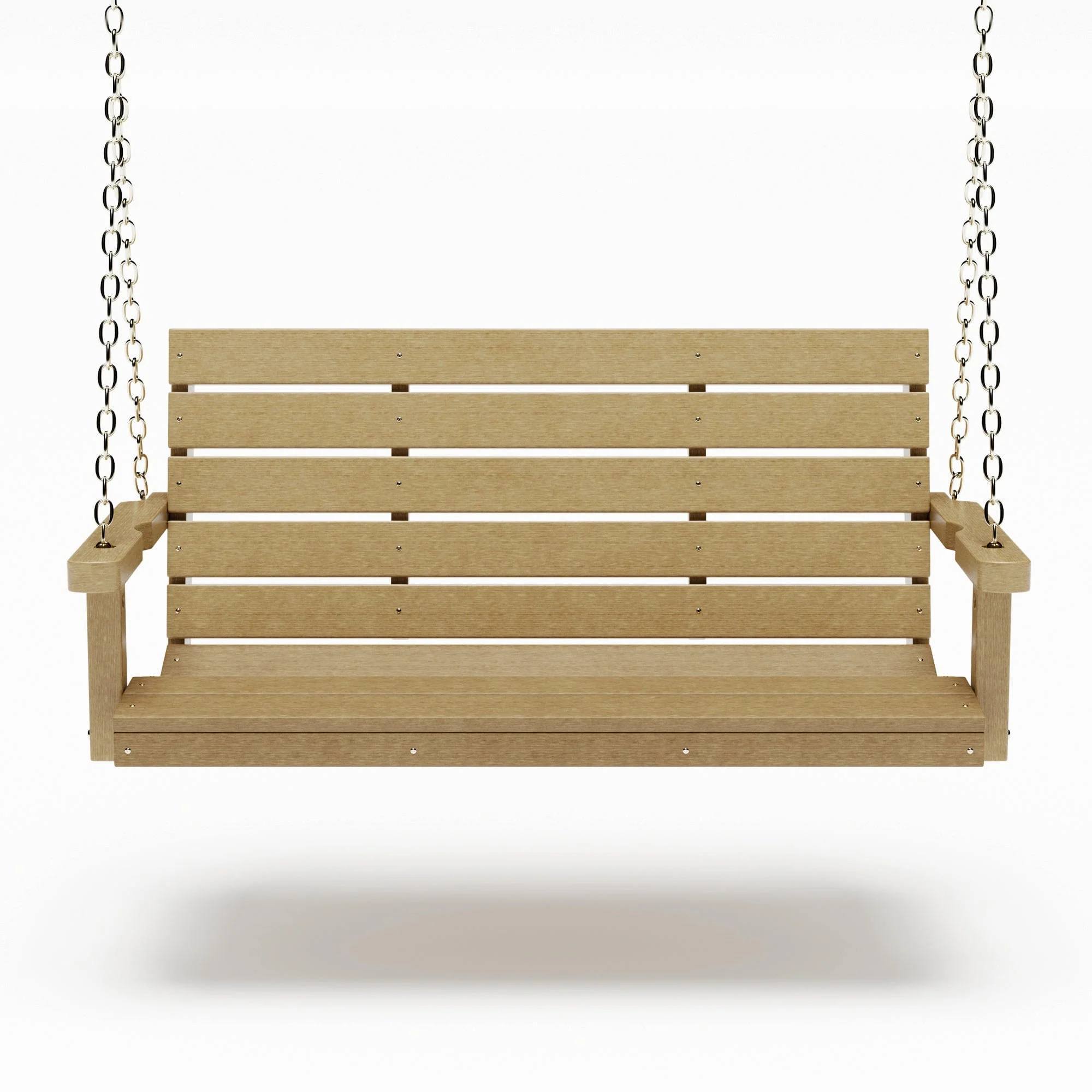 SimplyPoly 4 Foot Amish Made Signature Recycled Plastic Porch Swing, Brazilian Walnut Wood Grain - Image 5